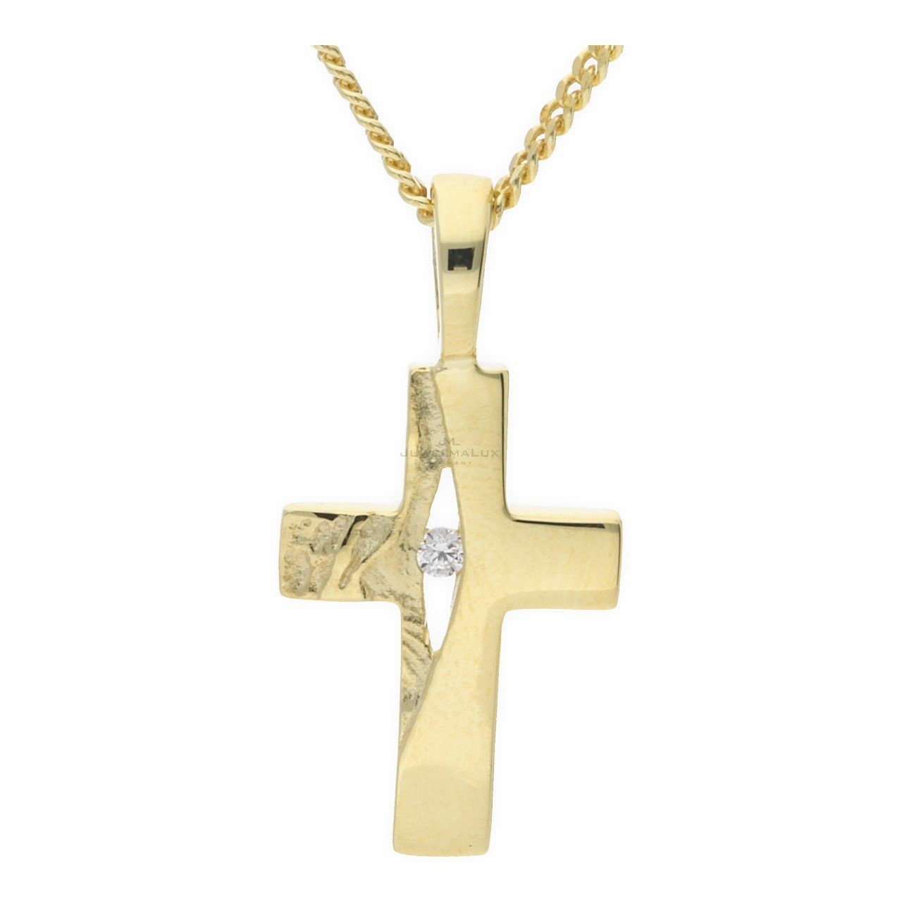 Kreuzanhänger JuwelmaLux Anhänger 585 Gold Kreuz mit Zirkonia JL20-02-0030