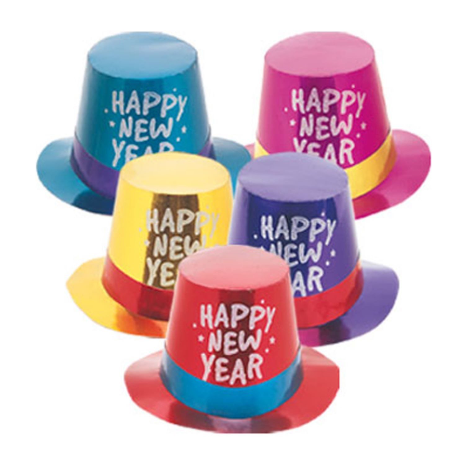 Kostüm Hut Happy New Year Glanz sort. 1Stk.