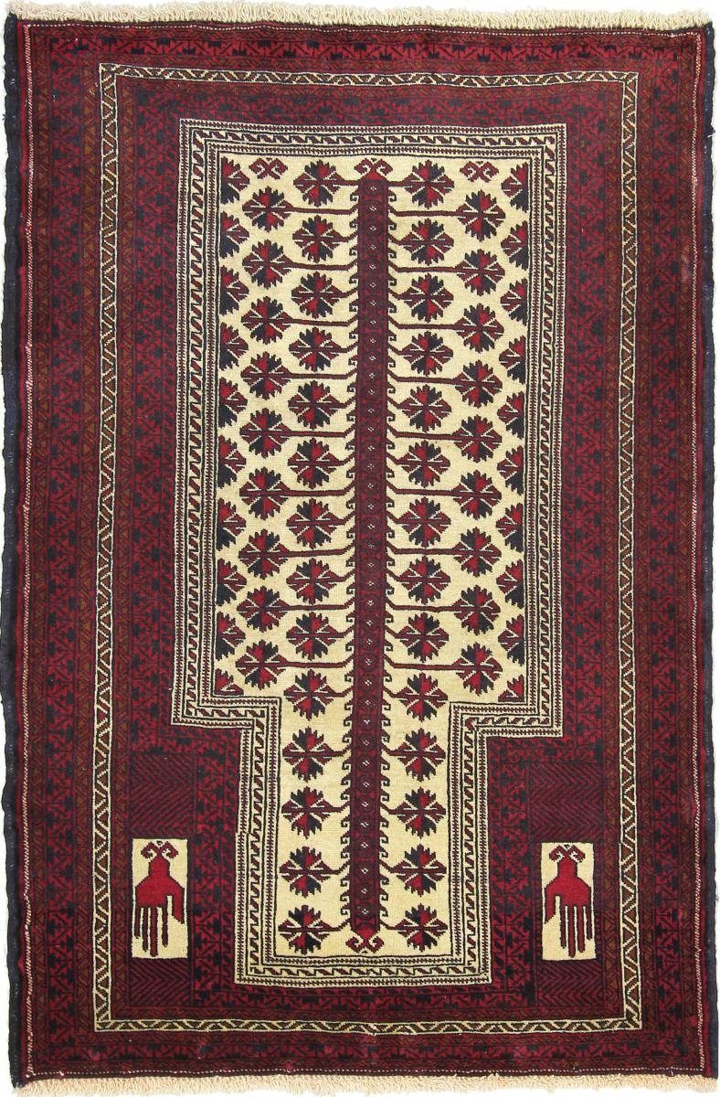 Orientteppich Belutsch 96x147 Handgeknüpfter Orientteppich / Perserteppich, Nain Trading, rechteckig, Höhe: 6 mm
