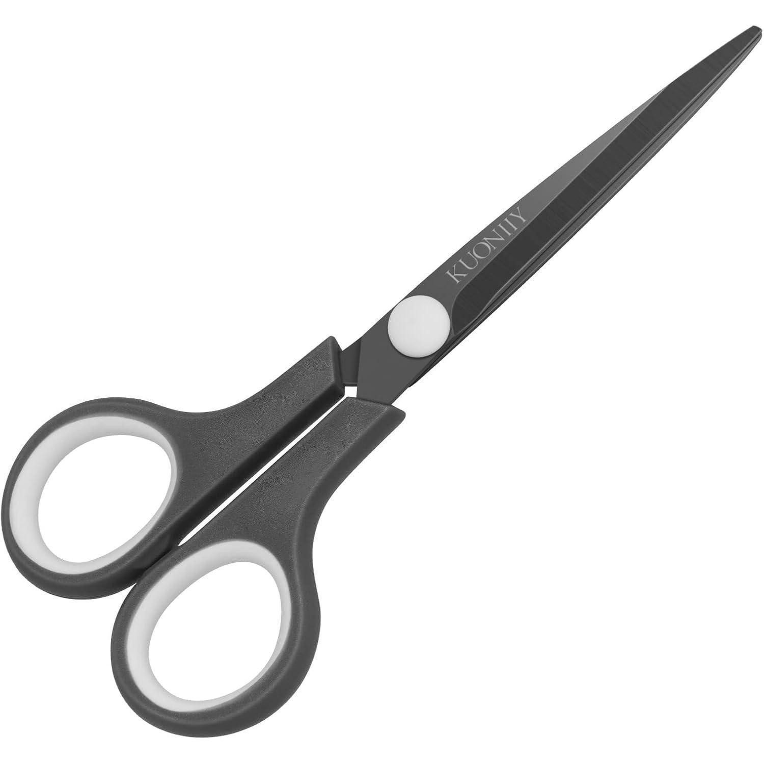KUONIIY Universalschere Schere Titanbeschichtung, weiche Griffe, Mehrzweckschere 15,3 cm