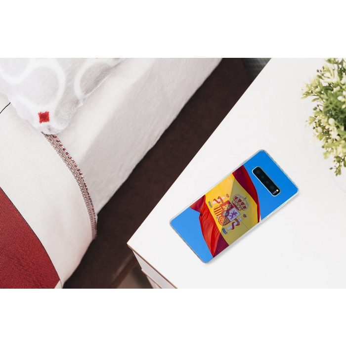 MuchoWow Handyhülle Die Nationalflagge von Spanien Phone Case Handyhülle Samsung Galaxy S10+ Silikon Schutzhülle FN11439