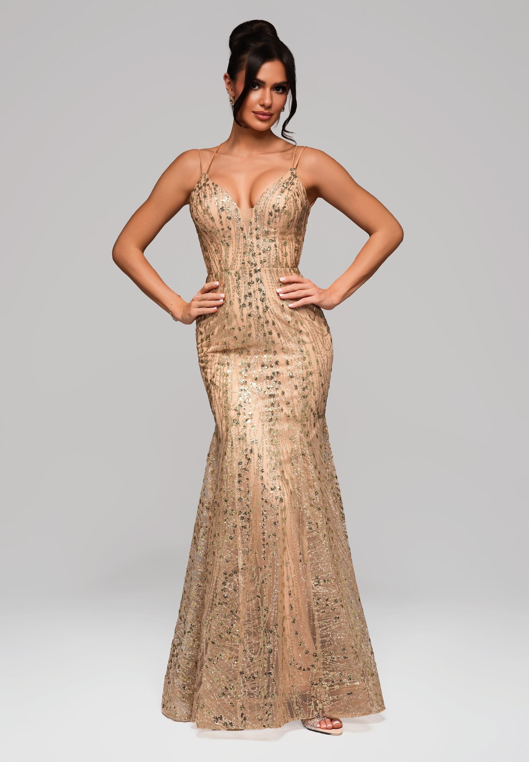 OMBRE Abendkleid Glamouröses Abendkleid mit Paillettenverzierung günstig online kaufen