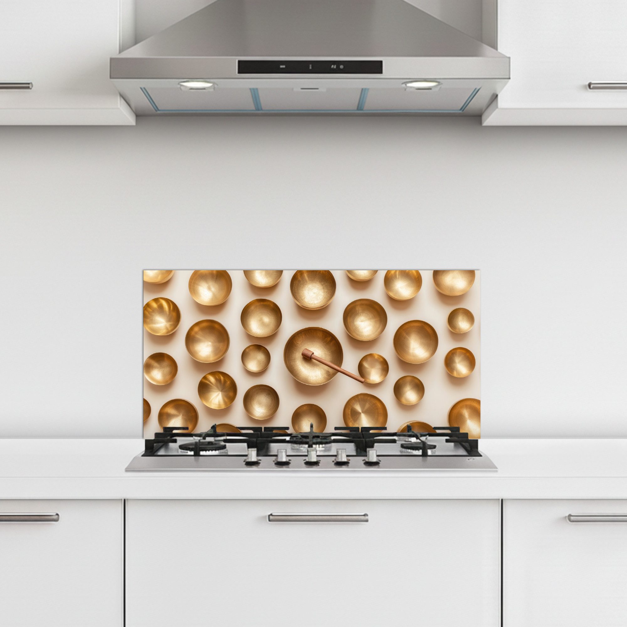 MuchoWow Küchenrückwand selbstklebend Symmetrisch - Gold - Bronze - Balance, (1-tlg), Küchenrückwand, Spritzschutz, Kitchen, 60x30 cm