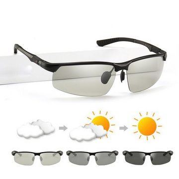 FIDDY Sonnenbrille Lichtempfindliche, getönte, polarisierte Sonnenbrille für Herren (Outdoor-Sport-Aluminium-Magnesium-Sonnenbrille, Fahrbrille, 1-St., Modisch und vielseitig)