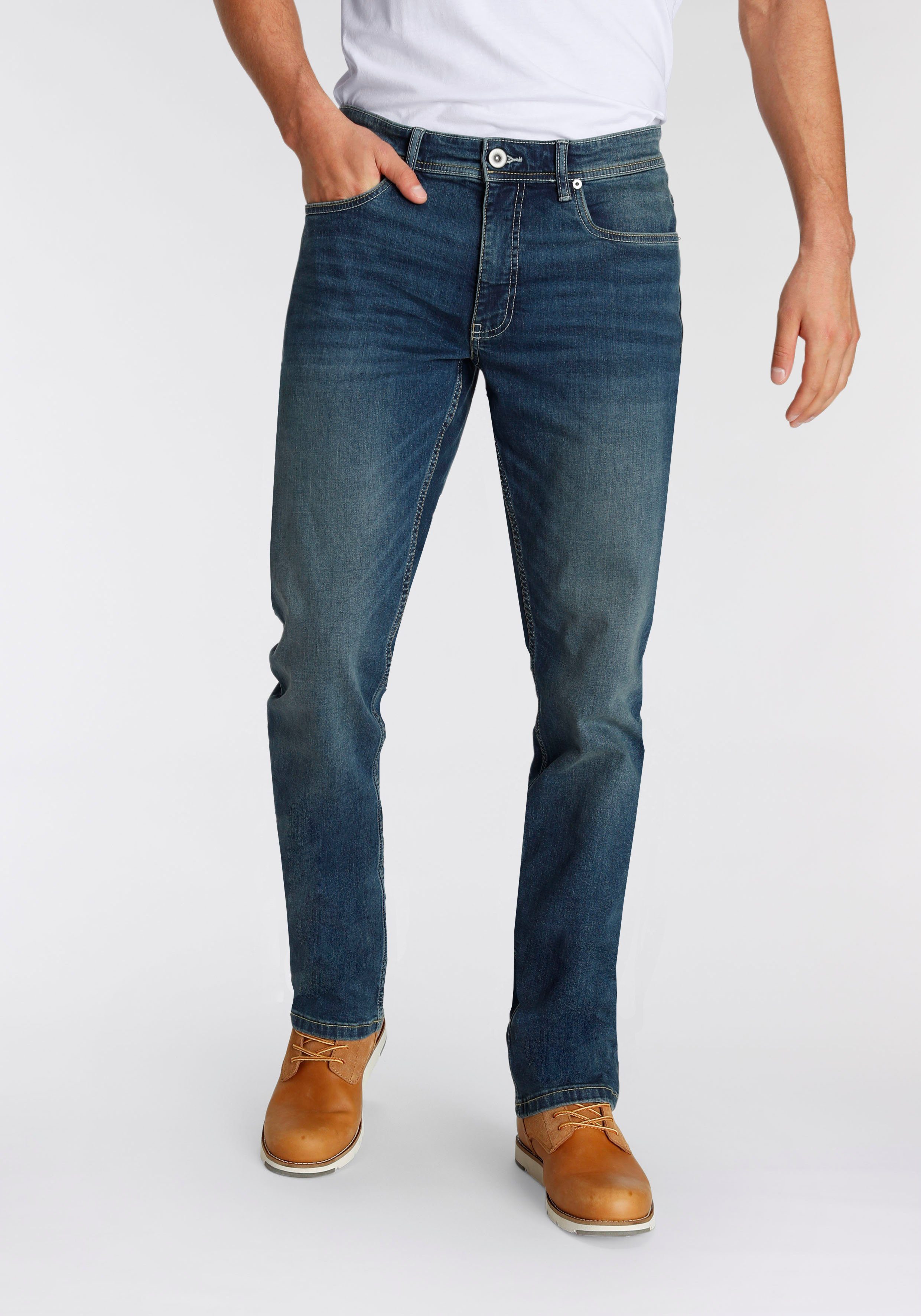 AJC Straight-Jeans gerade geschnitten, Used-Look-Waschung, niedrige Leibhöhe