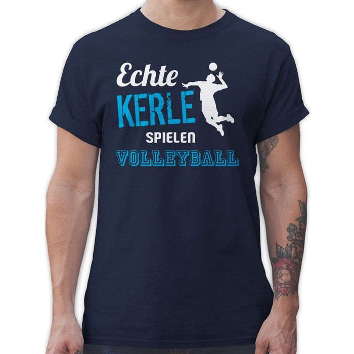 Shirtracer T-Shirt Echte Kerle spielen Volleyball - Volleyball Geschenke - Herren Premium T-Shirt volleyball geschenk - geschenke für volleyballer - vater tshirt