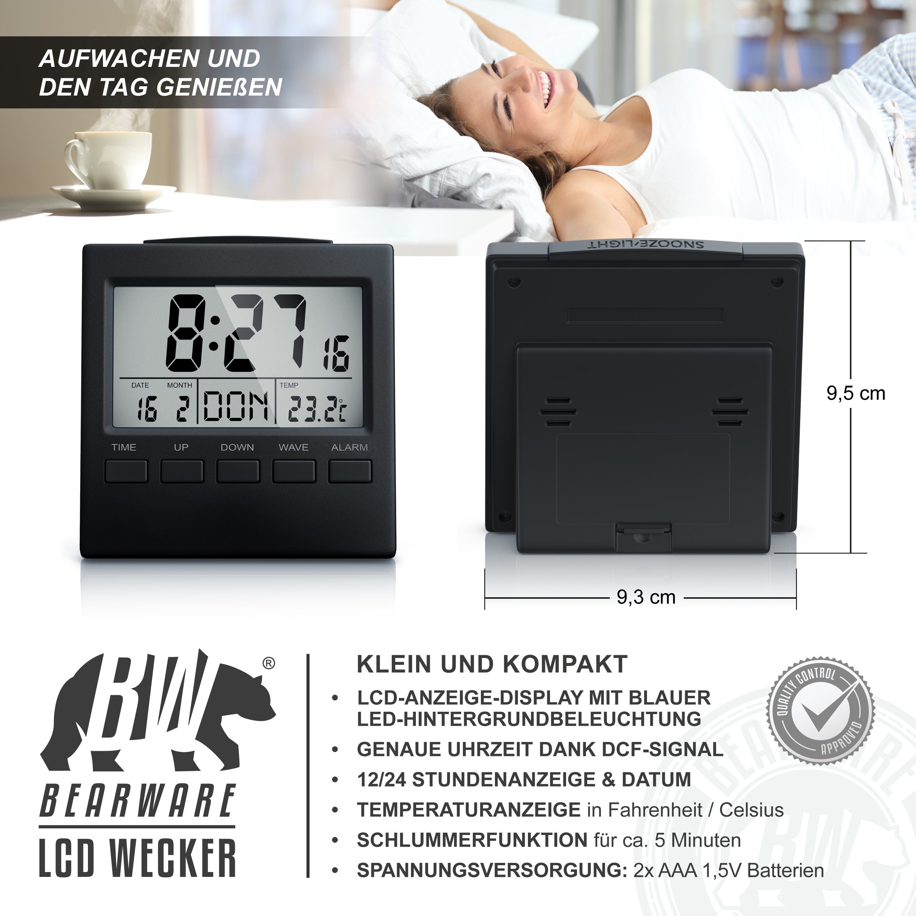 BEARWARE Wecker Digital-Funkwecker, Innen Temperaturanzeige, DCF-Funkuhr günstig online kaufen