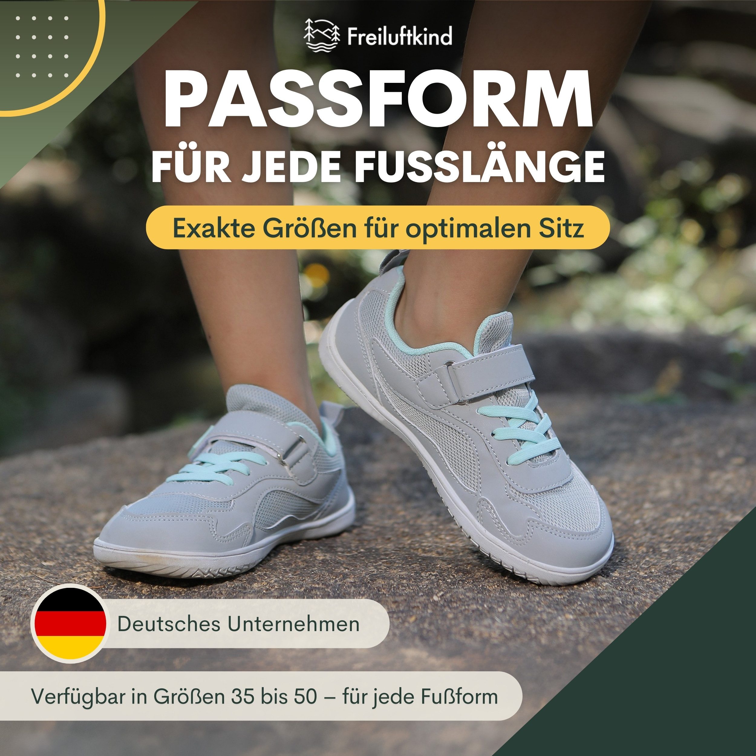Freiluftkind Everest Kids – Barfußschuhe – für eine ideale Fußentwicklung Barfußschuh Gesunde Fußentwicklung, Wasserabweisend, Wärmeregulierend