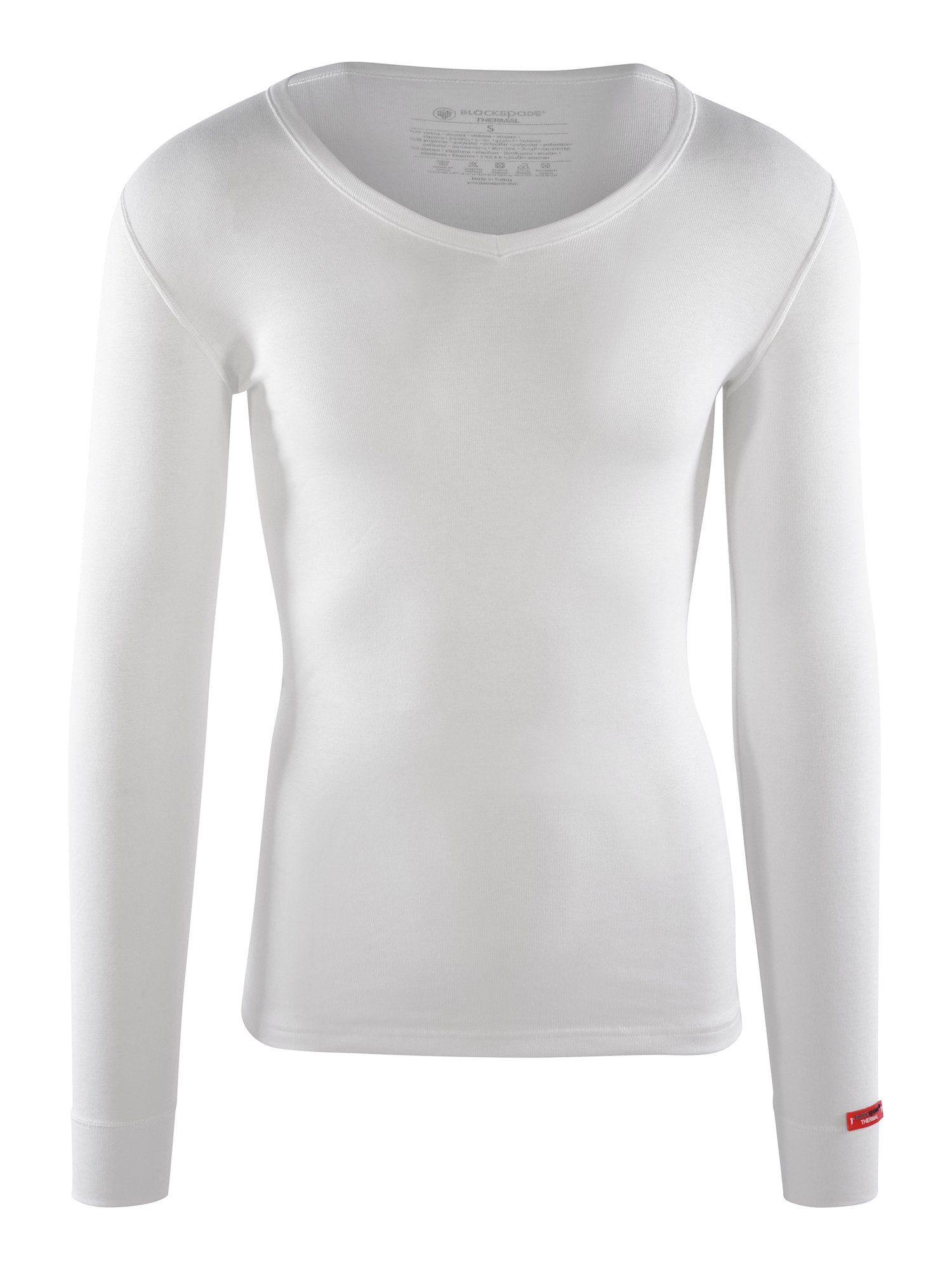 BlackSpade Thermounterhemd Thermal Longsleeve - V-Neck Thermo-oberteile Langarm Thermo-unterhemd Snow White