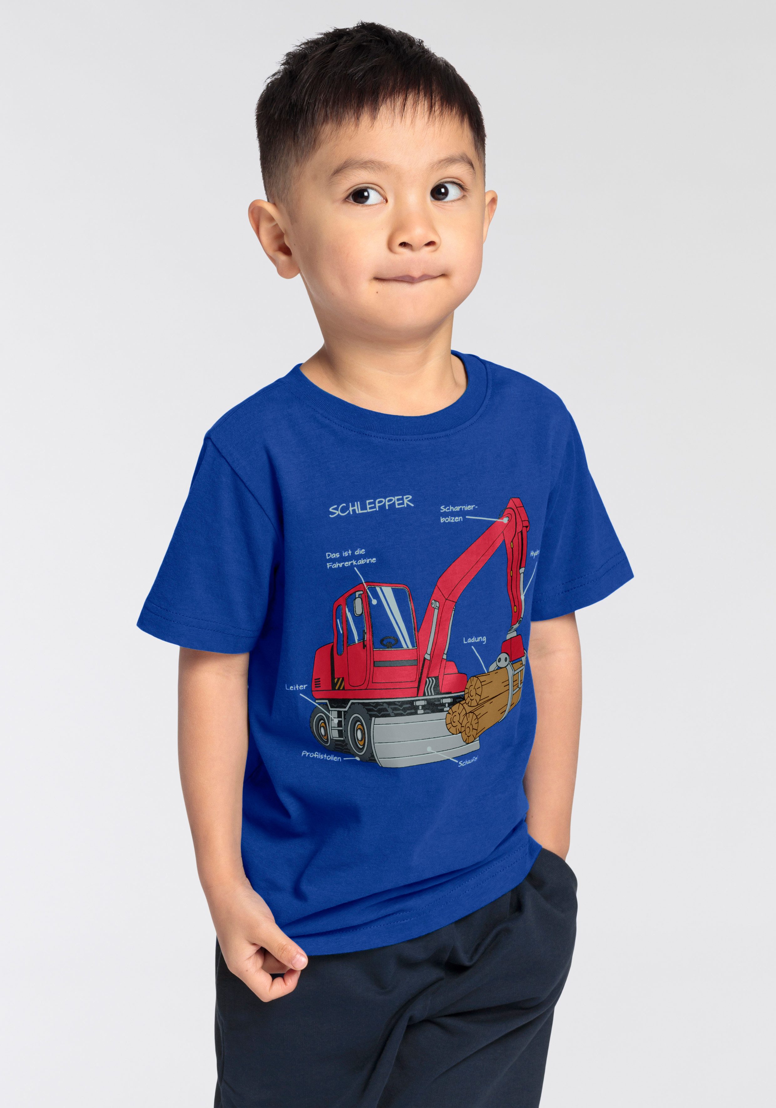 KIDSWORLD T-Shirt für kleine Jungen Kurzarm, Basic-Passform, bedruckt mit Statements/Sprüchen