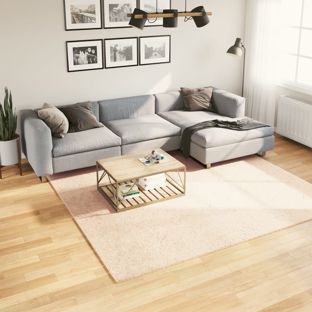 vidaXL Teppich Teppich HUARTE Kurzflor Weich und Waschbar Beige 240x240 cm, Quadrat, Höhe: 240 mm