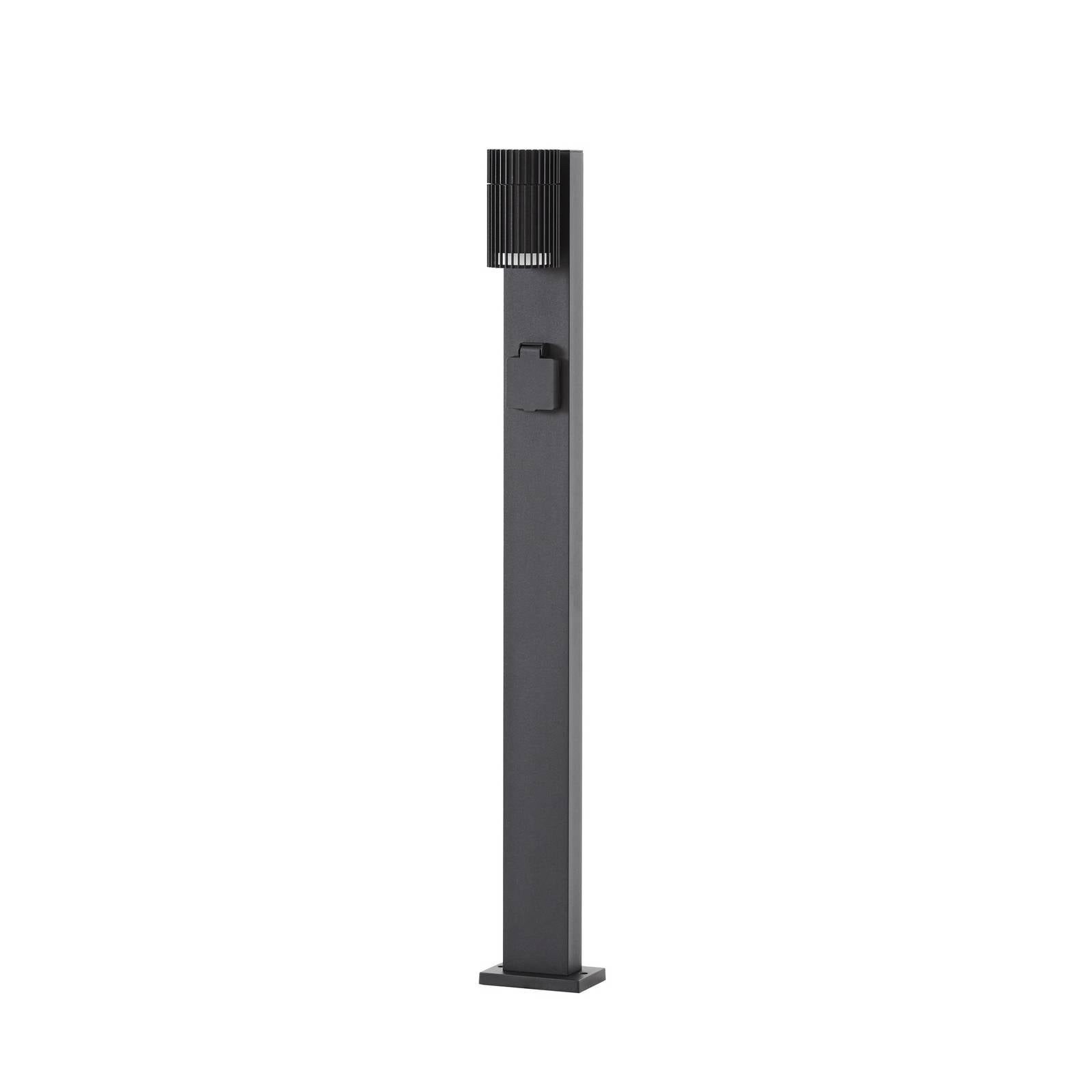 Lindby Außen-Stehlampe Enerio, Metall, Schwarz IP44, 1 x 10 W LED
