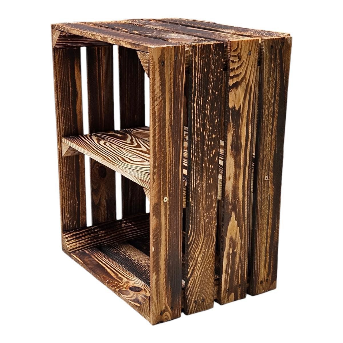 Teramico Holzkiste Holzkiste Vintage Geflammt 50 x 40 x 30cm Regal Kurz, Vintage Obstkiste