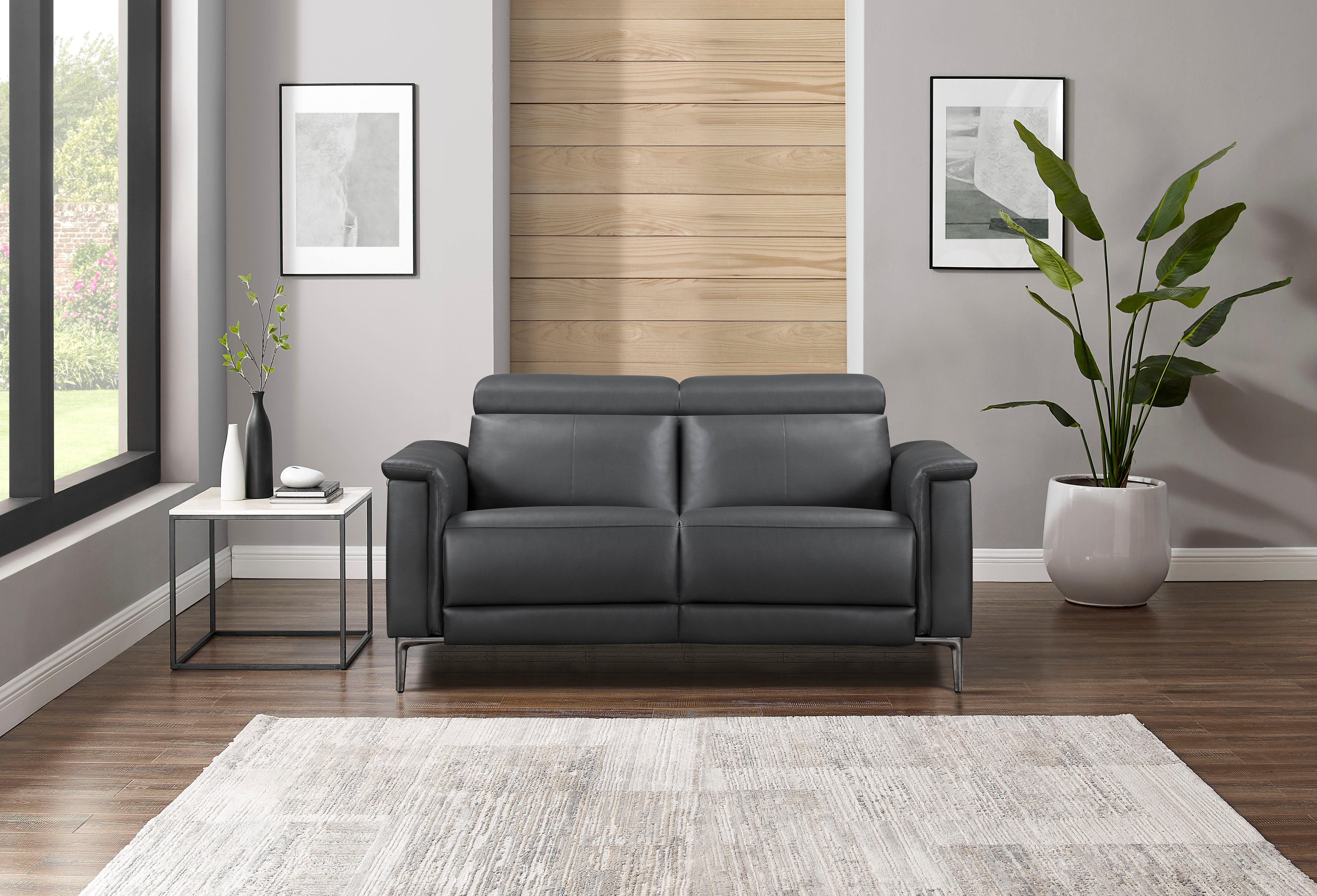 OTTO home 2-Sitzer LUND Lederoptik, 160 cm, mit Relaxfunktion und Kopfteilverstellung, manuell od. elektrisch (m.USB-A), Federkern und Kopfteilverstellung