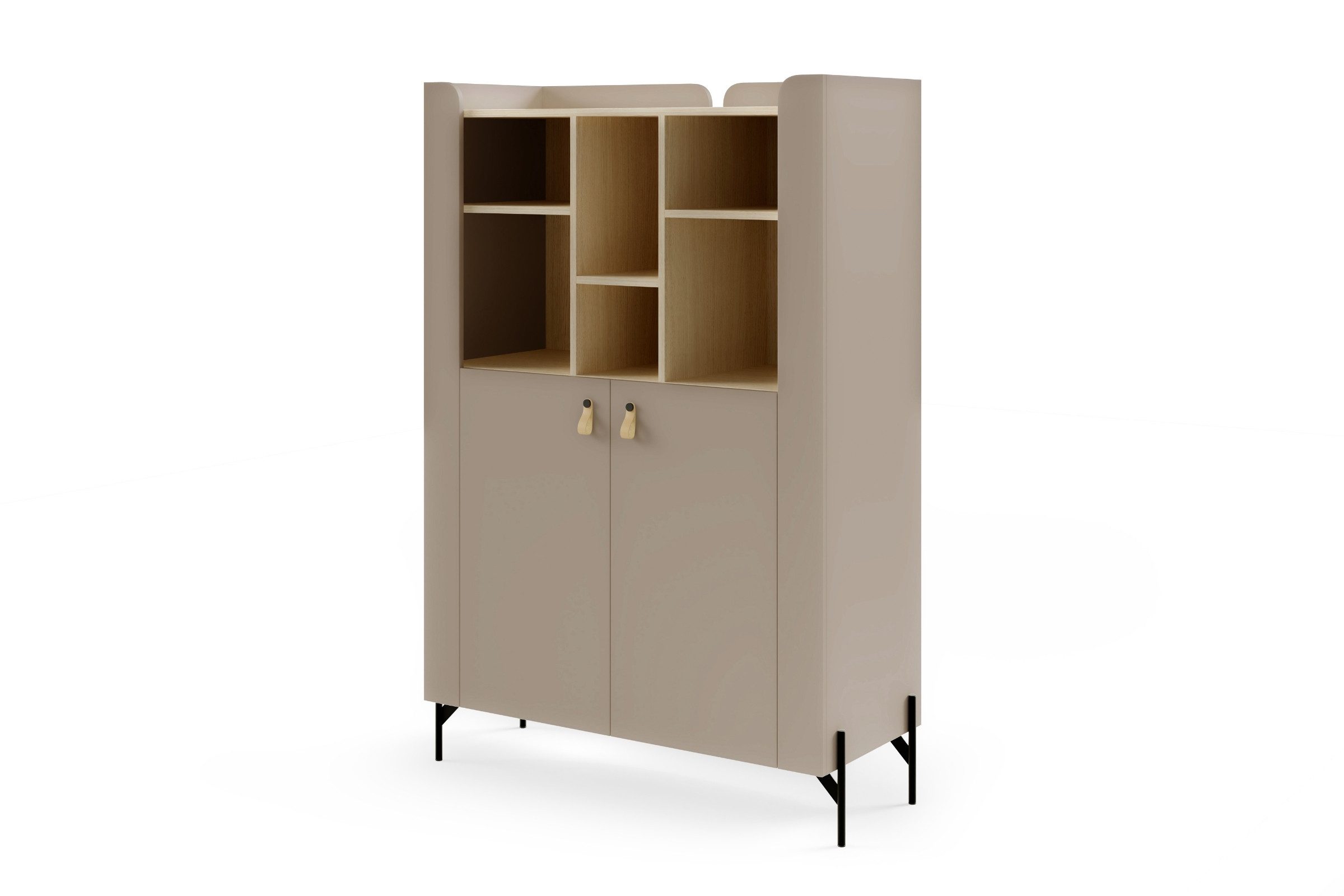 Deine Möbel 24 Kinderregal SOVI 04 Regal 100 cm breit, mit Schrankfächern und offenen Fächern, Set 1-tlg., skandinavisches Design, für Kinderzimmer, Jugendzimmer & Wohnzimmer