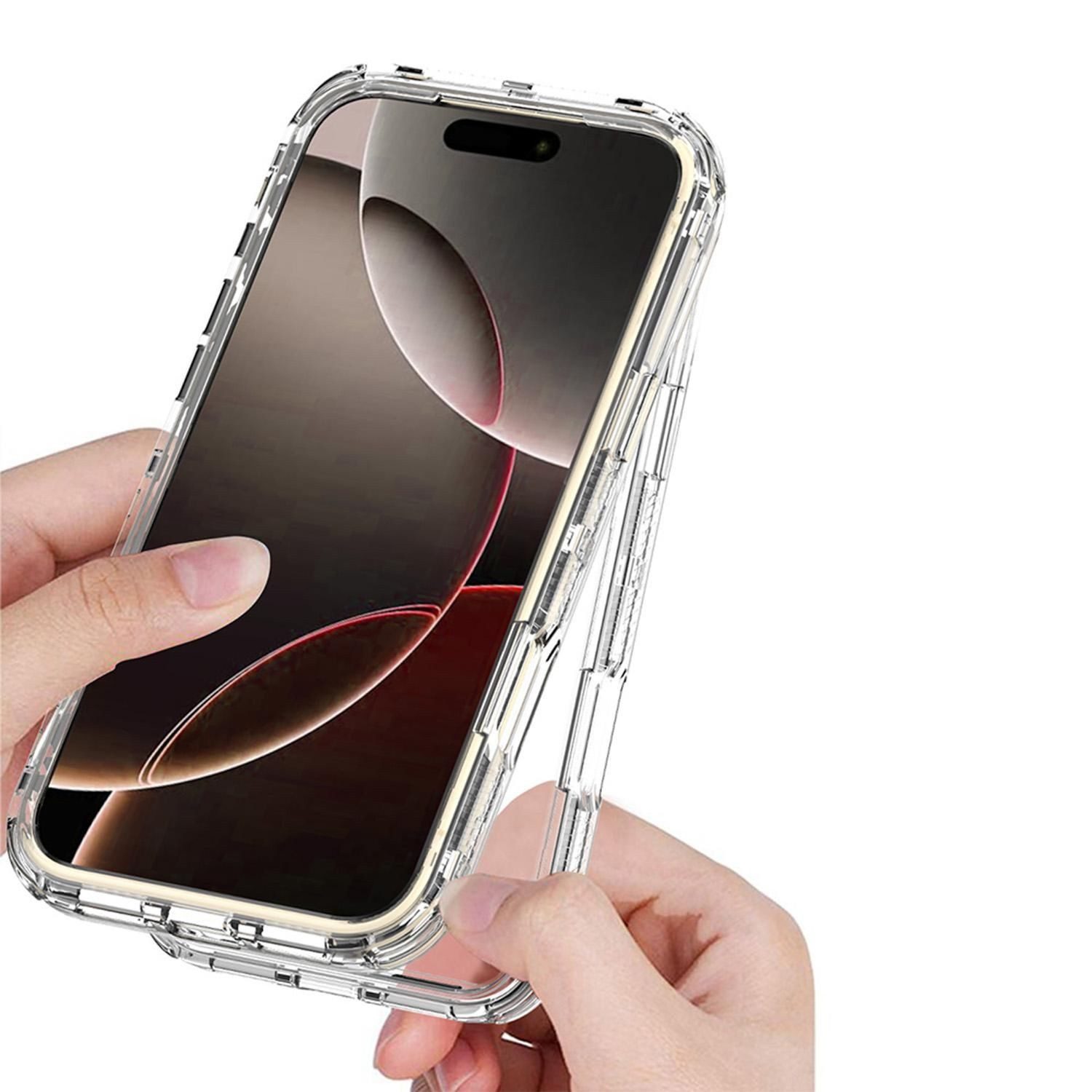 Wigento Handyhülle Für Apple iPhone 17 Pro Max TPU Acryl Hybrid Schutz Hülle Transparent, Hybrid Hülle mit verstärktem Kantenschutz – Bild 3 von 5