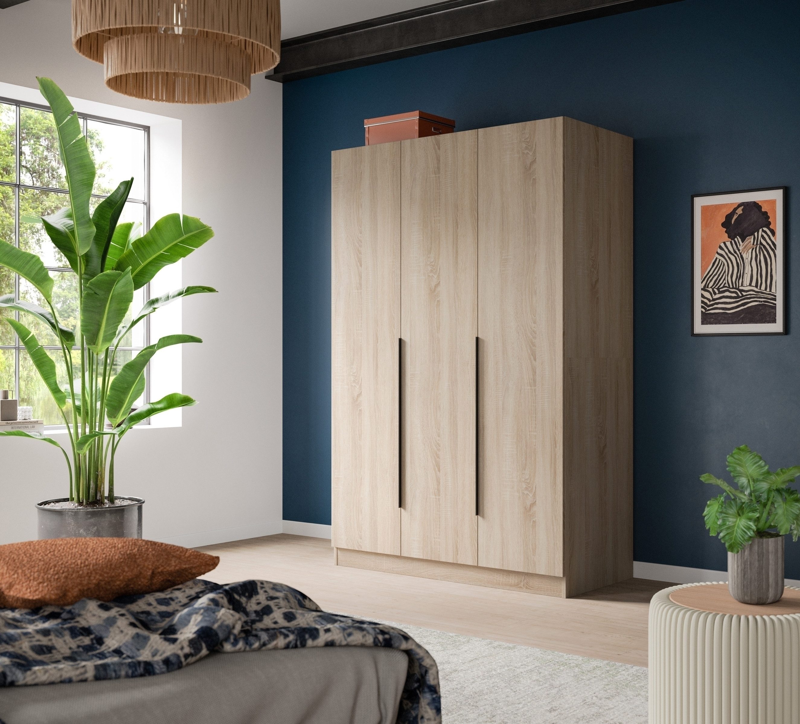 freiraum Kleiderschrank Kleiderschrank >Kopenhagen< in Anthrazit - 240x181x52cm (BxHxT) in Sonoma Eiche - 120x181x52cm (BxHxT)