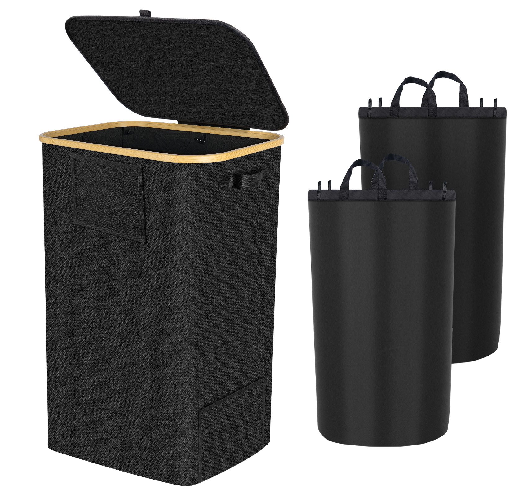 ElitVita Wäschekorb 150 L Faltbar Wäschesammler mit Deckel, 2 fächer, schma günstig online kaufen