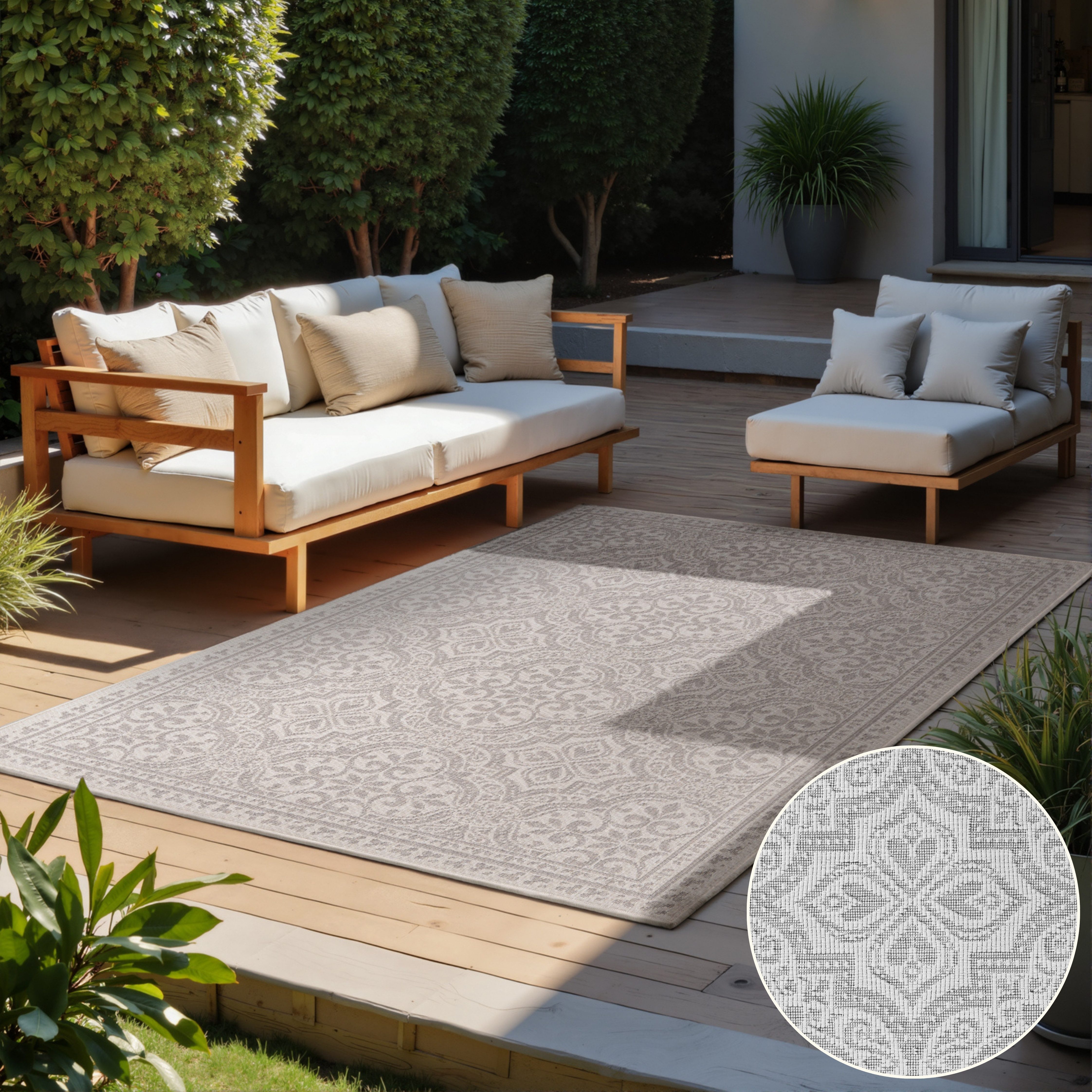 HANSE Home Outdoorteppich Rosel Wendeteppich, rechteckig, Höhe: 5 mm, In und Outdoor, Flachgewebe, wetterfest, pflegeleicht, robust