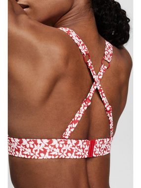 Esprit Triangel-Bikini-Top Wattiertes Bikinitop mit Print