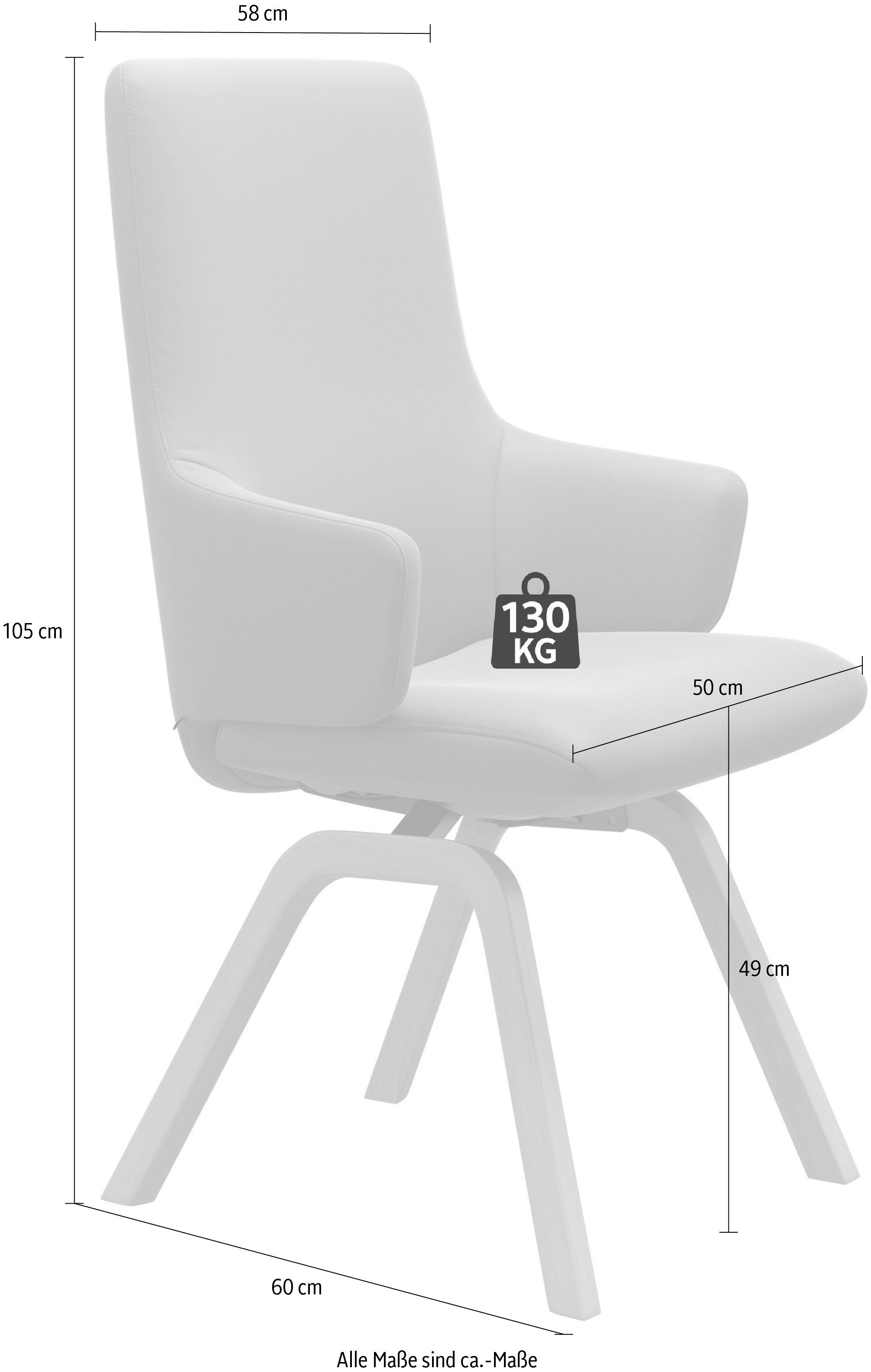 Stressless® Polsterstuhl Laurel, High Back mit Armlehne, Größe L, mit schräggestellten Beinen in Eiche