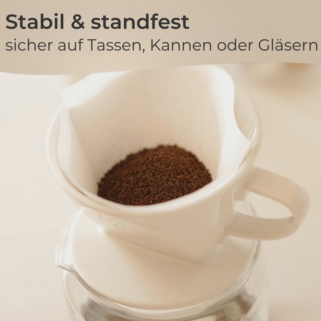 Topanbieter999 Handfilter Größe 4 für 1–4 Tassen Kaffeefilterhalter, Porzellan, passend für Melitta Kaffeefilter Gr. 4, Dauer Pour Over