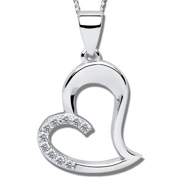 Limana Herzkette echt 925 Sterling Silber Kette mit Herz Anhänger, ich liebe dich Geschenk Idee Damen Frauen