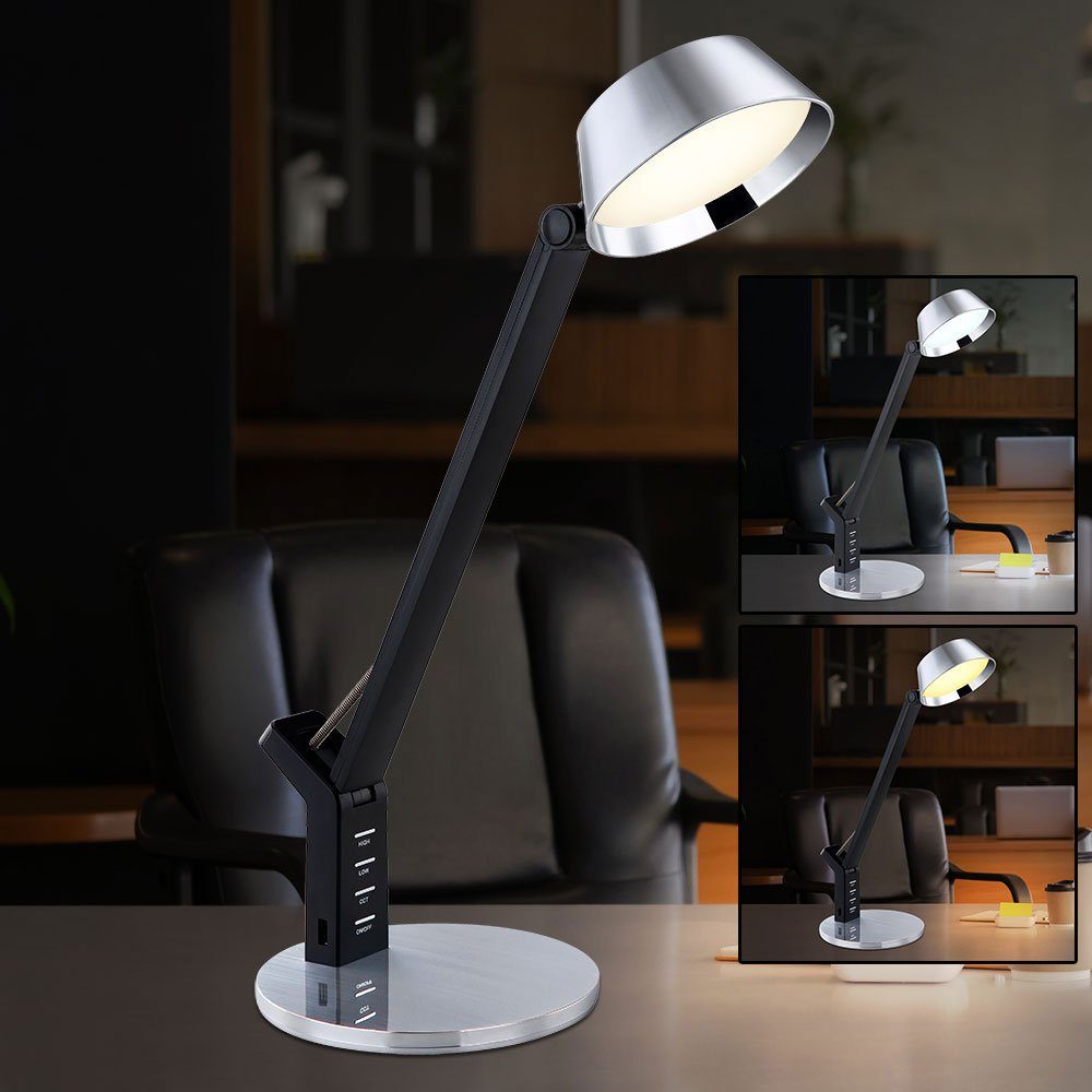 Schreibtischlampe, Touch Tischleuchte Dimmer Leselampe Neutralweiß, LED LED-Leuchtmittel verbaut, fest Warmweiß, Tageslichtweiß, etc-shop Schreibtischlampe Kaltweiß,