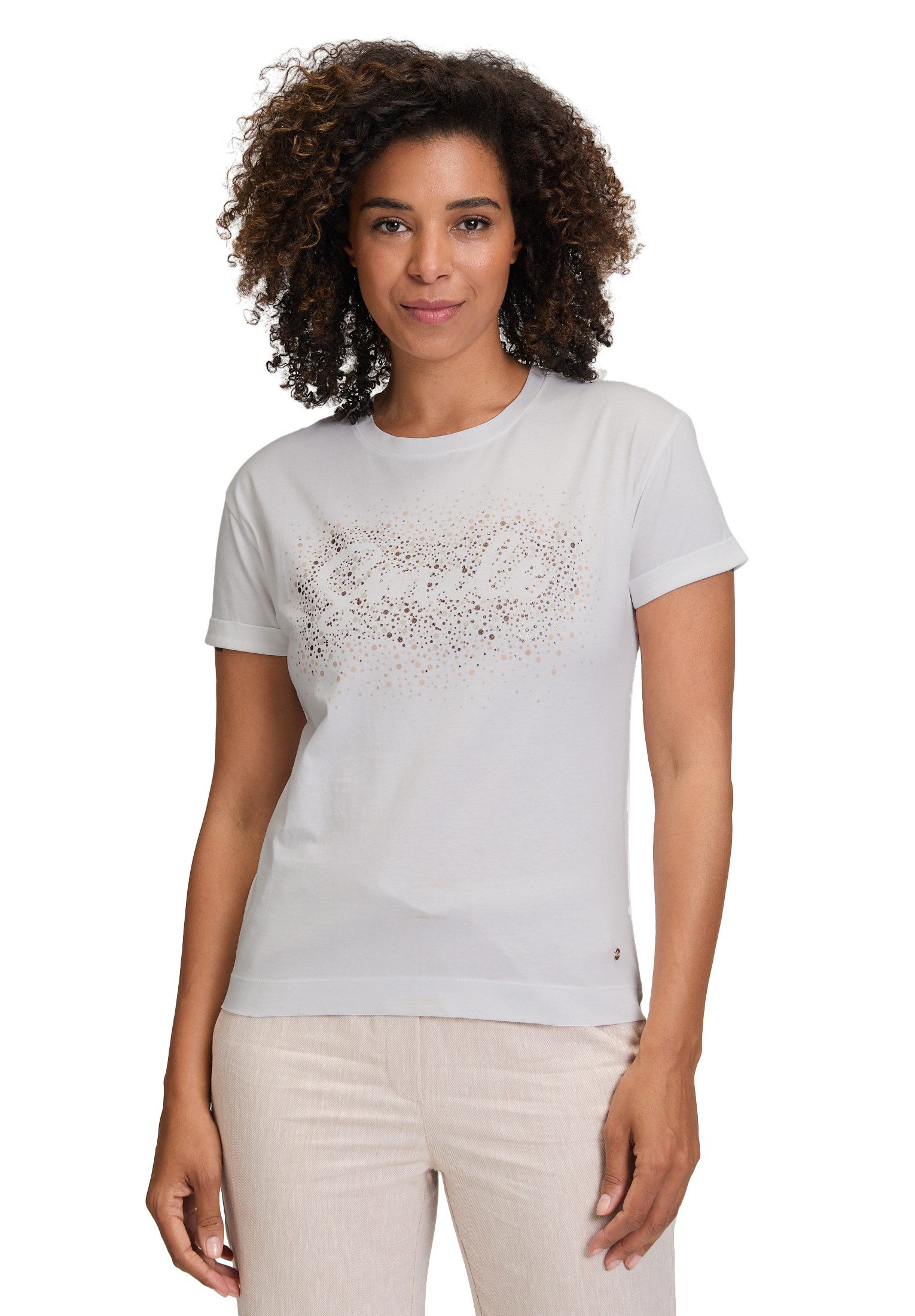 Betty&Co Kurzarmshirt Damen Casual-Shirt mit Aufdruck (1-tlg) Glitzer günstig online kaufen