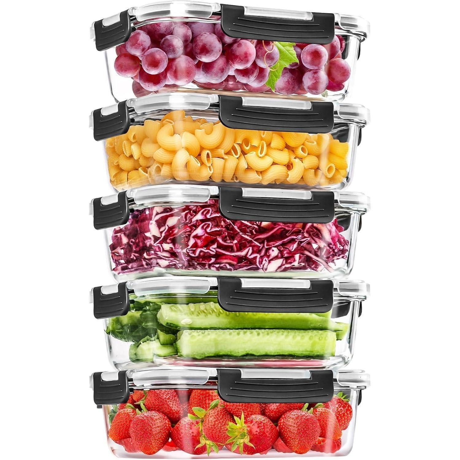 LuxusKollektion Aufbewahrungsbox Glas-Frischhaltedosen Set 10-teilig lebens günstig online kaufen