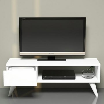 en.casa TV-Schrank »Aarup« TV Board 33 x 90 x 30 cm Fernsehtisch Lowboard Weiß