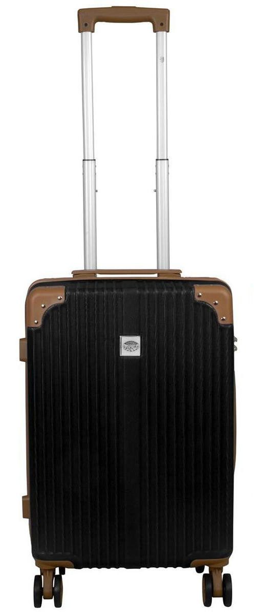 Warenhandel König Trolley Bardabos, 4 Rollen, Hartschale, braune Eckenschützer, aufrecht rollbar