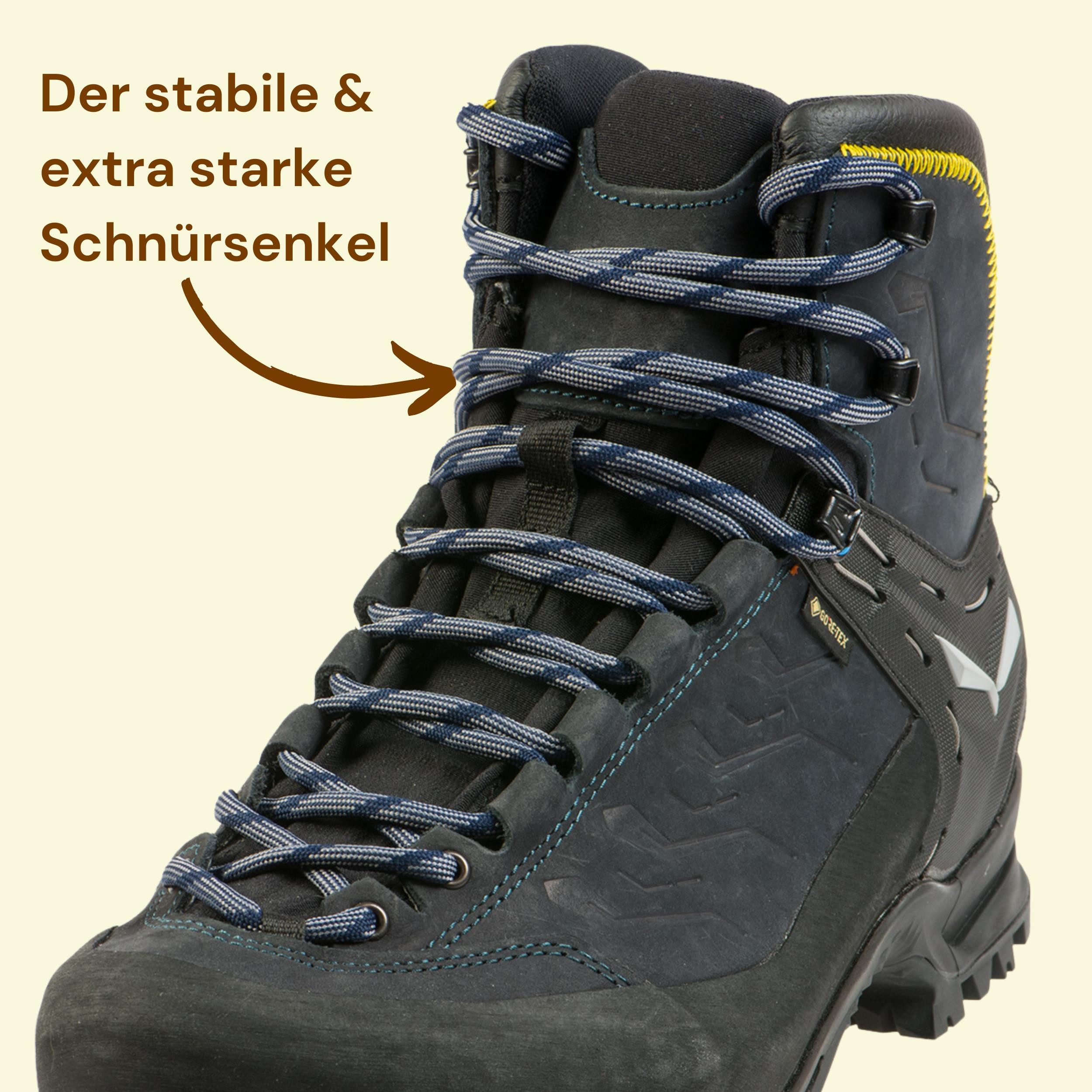 Mount Swiss Schnürsenkel Rundsenkel für Trekking- und Arbeitsschuhe, ø 5 mm, Länge 70 - 220 cm