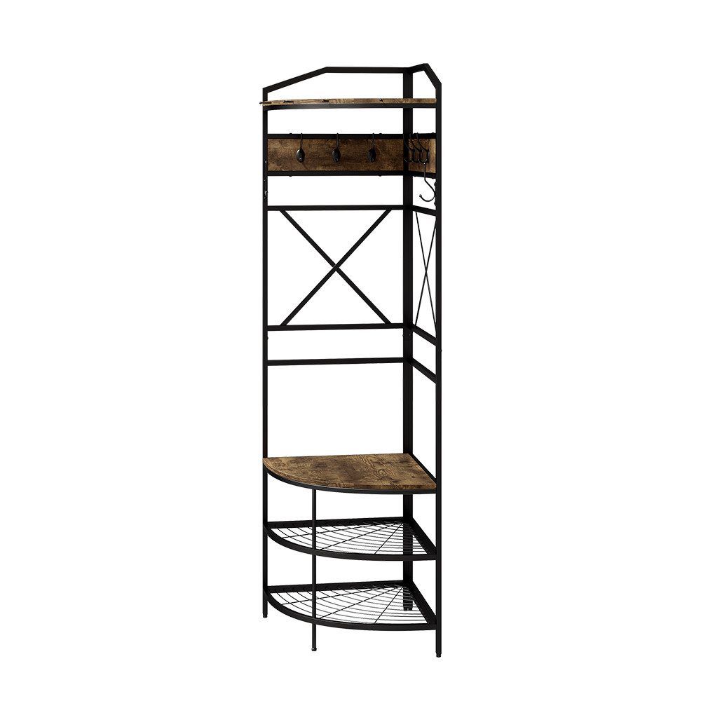Garderoben-Set Fyrk, Schwarz/Eiche rustikal, 50 x 183 cm