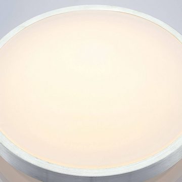 Lindby LED Deckenleuchte Emelie, LED-Leuchtmittel fest verbaut, warmweiß, Modern, Aluminium, Acryl, alu, weiß, 1 flammig, inkl. Leuchtmittel