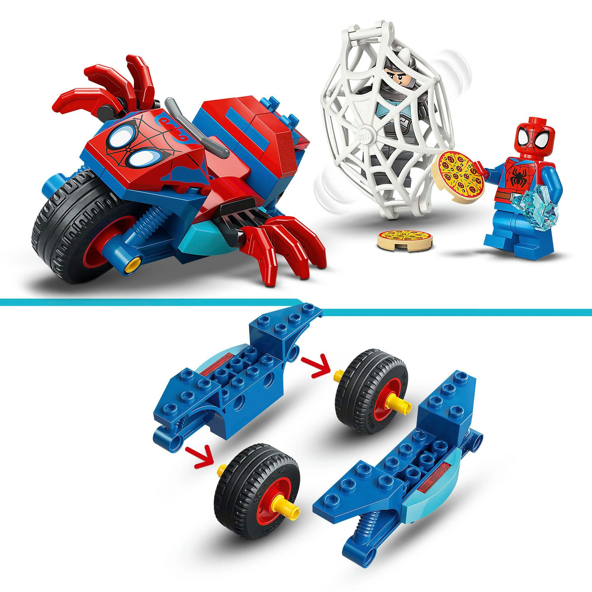 LEGO® Spidey auf Motorrad vs. Rhino (11206), LEGO Spidey Konstruktionsspielsteine, (61 St), Made in Europe – Bild 4 von 5