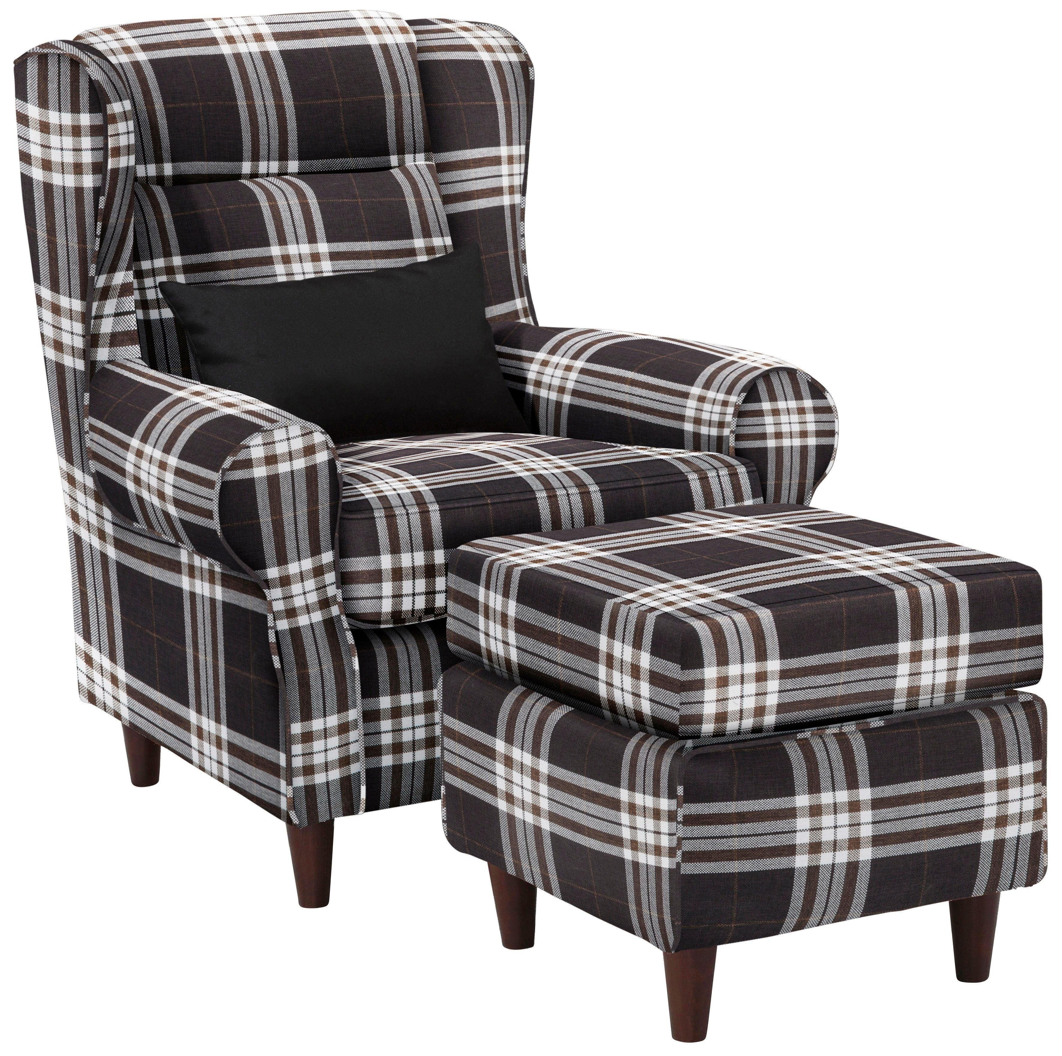 Home affaire Ohrensessel Eric, inklusive Hocker in Karostoff oder Luxusmicrofaser Vintageoptik. Reduzierter Preis € 599,99. Unverbindliche Preisempfehlung € 990,00