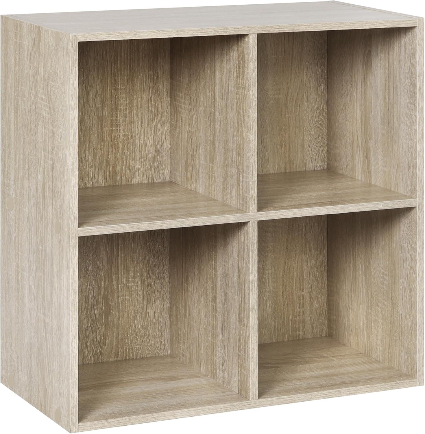 Woltu Bücherregal, 1-tlg., Würfelregal 4 Fächer aus MDF 60x30x60cm Eiche günstig online kaufen