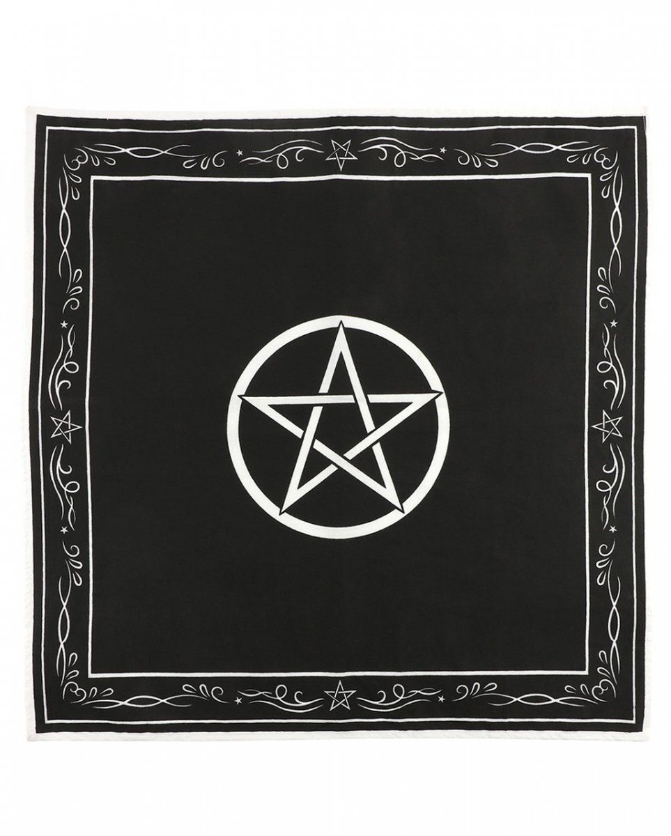 Horror-Shop Dekofigur Schwarz-Weißes Pentagram Altar-Tuch 70 günstig online kaufen