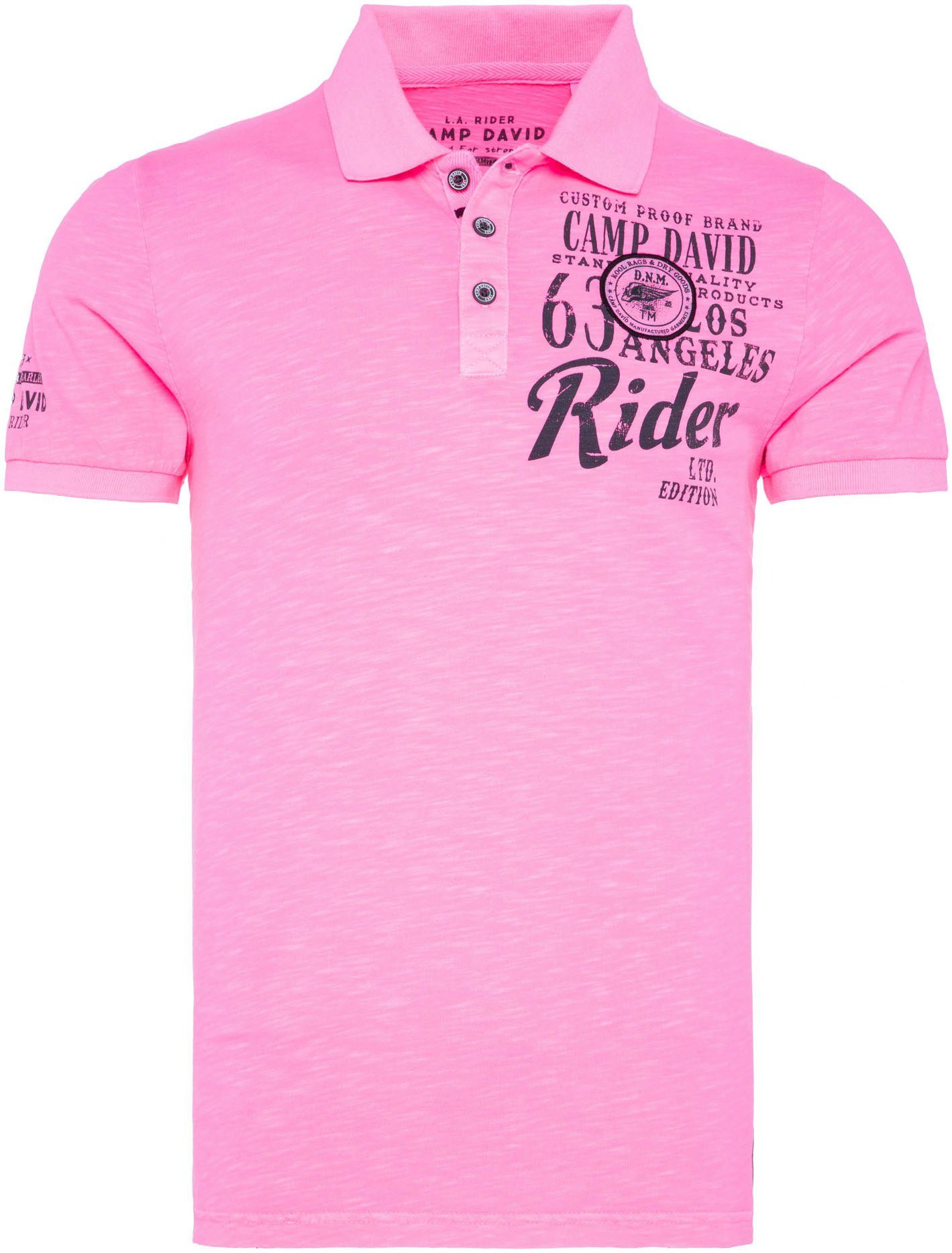CAMP DAVID Poloshirt neon pink