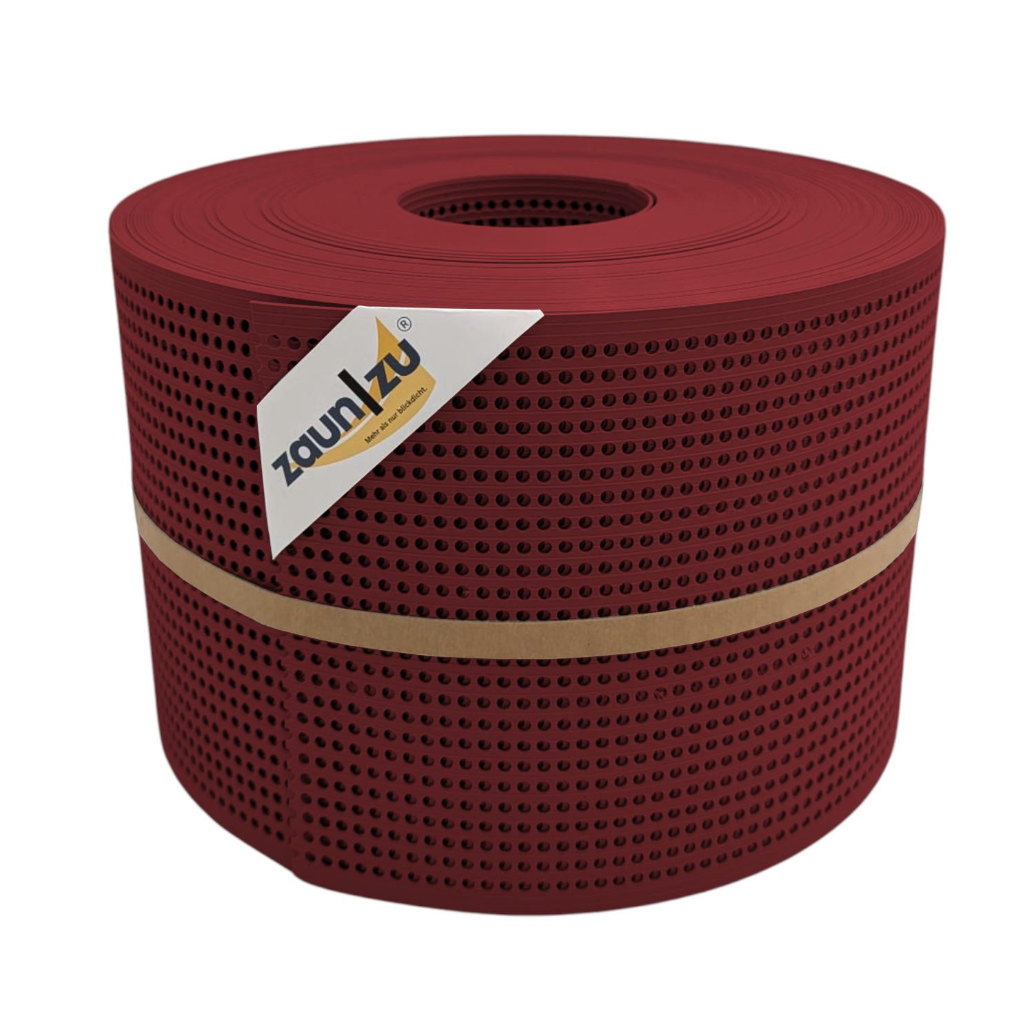 zaunzu Полосы конфиденциальности Rille Gelocht 30 Prozent PP Streifen Bordeauxrot 50m, (1x Streifen oder Rolle, UV-beständiger Sichtschutz), 5 Jahre garantierte Farbechtheit