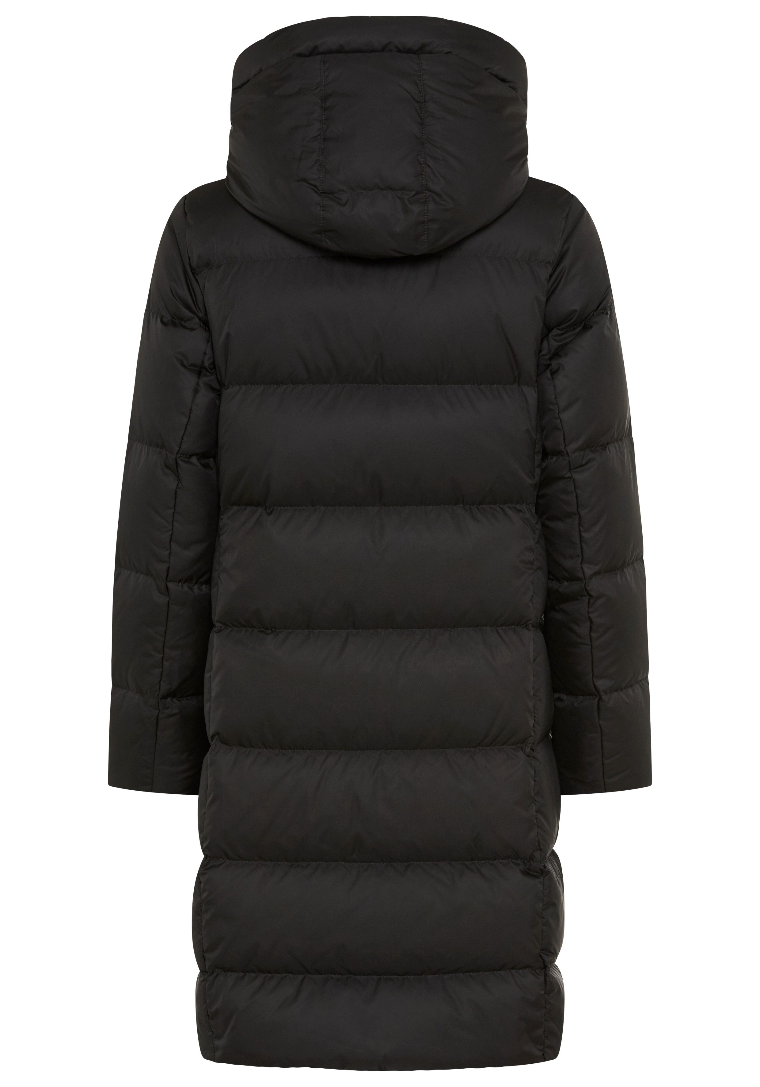 Marc O'Polo Daunenmantel mit 2-Way-Zipper, großer Kapuze und Label-Band