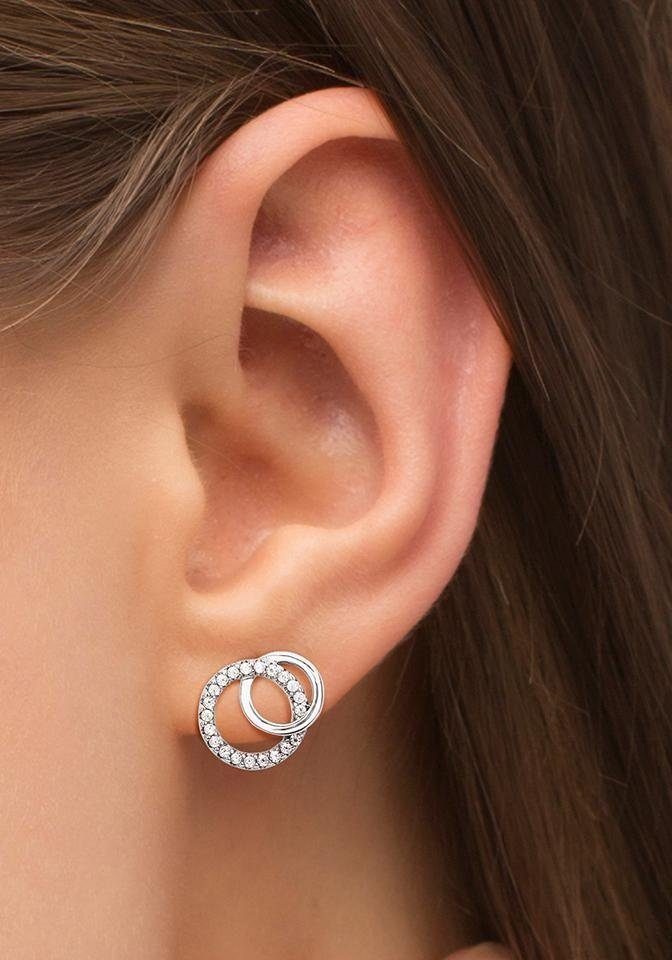 Amor Paar Ohrstecker Schmuck Geschenk Ohrschmuck Kreise, mit Zirkonia (synth) – Bild 3 von 3