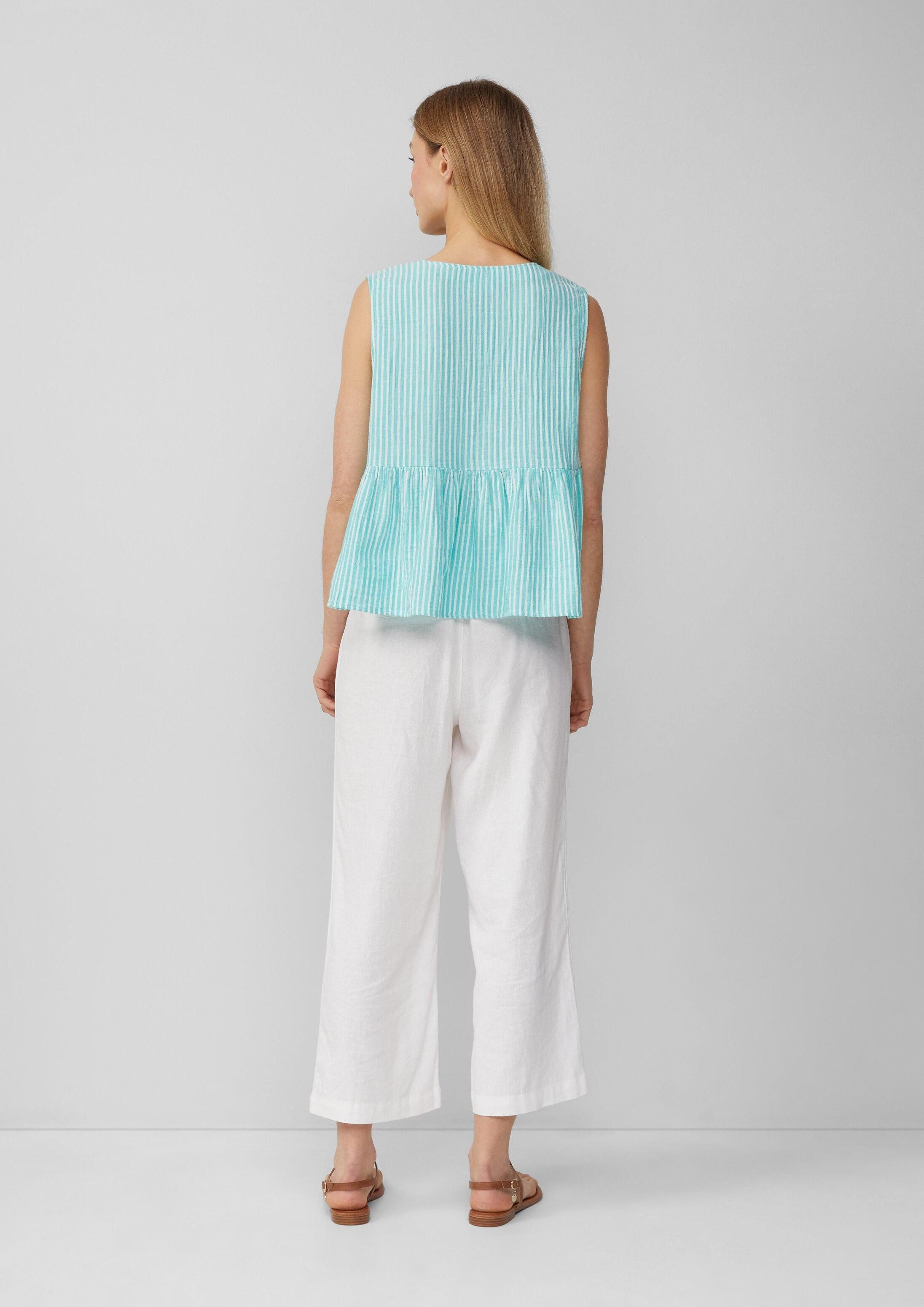 s.Oliver Blusentop Bluse Ärmellose Bluse im Relaxed Fit mit Bindedetail