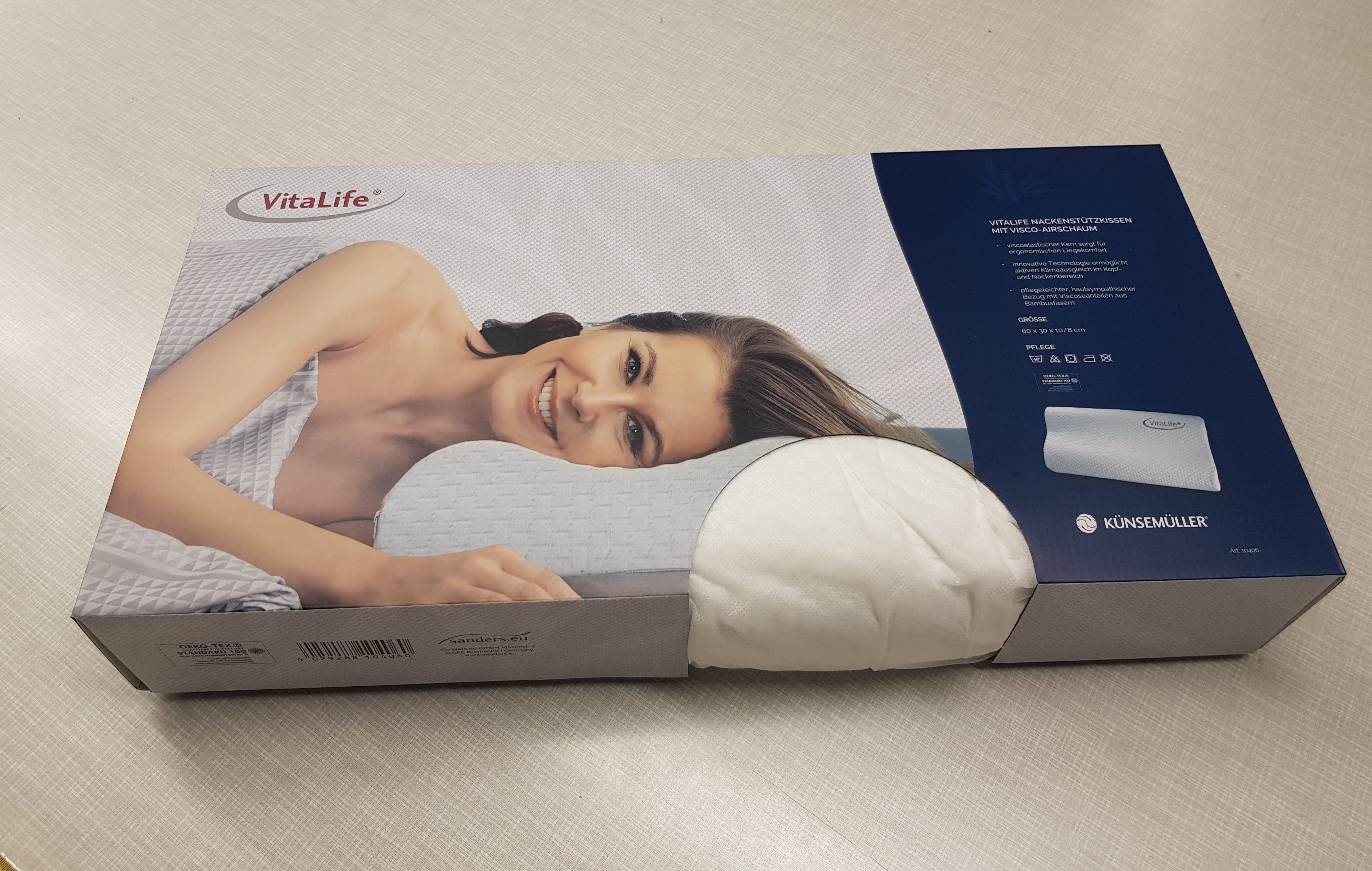 KÜNSEMÜLLER Nackenstützkissen VitaLife Nackenstützkisssen, Füllung: Polyurethanschaum, Rückenschläfer, Seitenschläfer, ergonomischer Liegekomfort, Druckentlastu – Bild 4 von 4