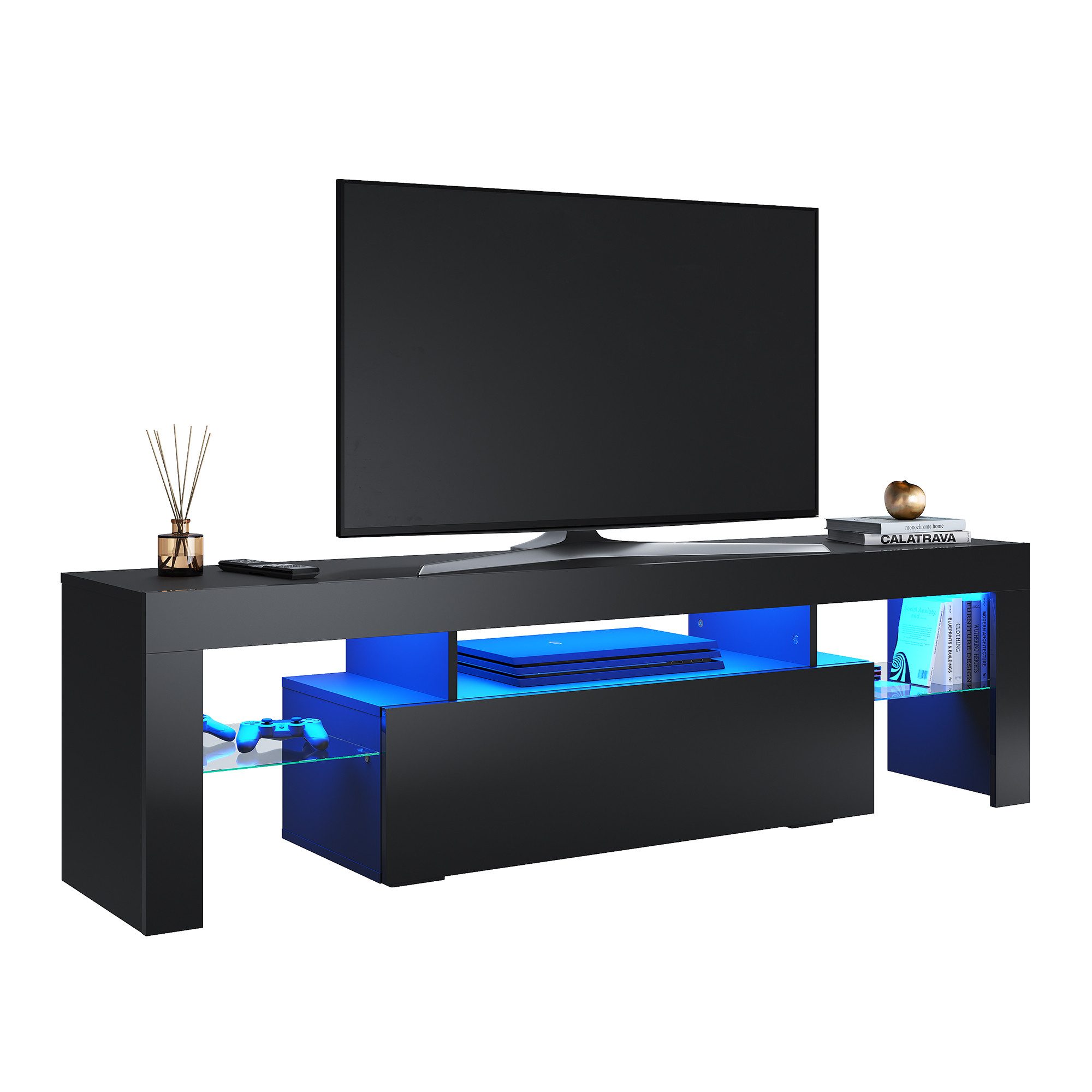 SONNI Lowboard Lowboard TV Board, Der moderne TV-Schrank, Weiß/Schwarz TV L günstig online kaufen