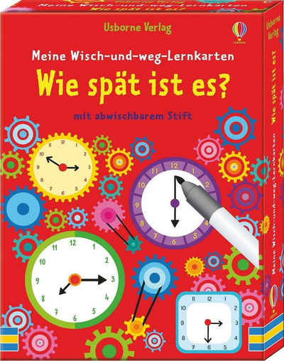 Usborne Verlag Spiel, Meine Wisch-und-weg-Lernkarten: Wie spät ist es?