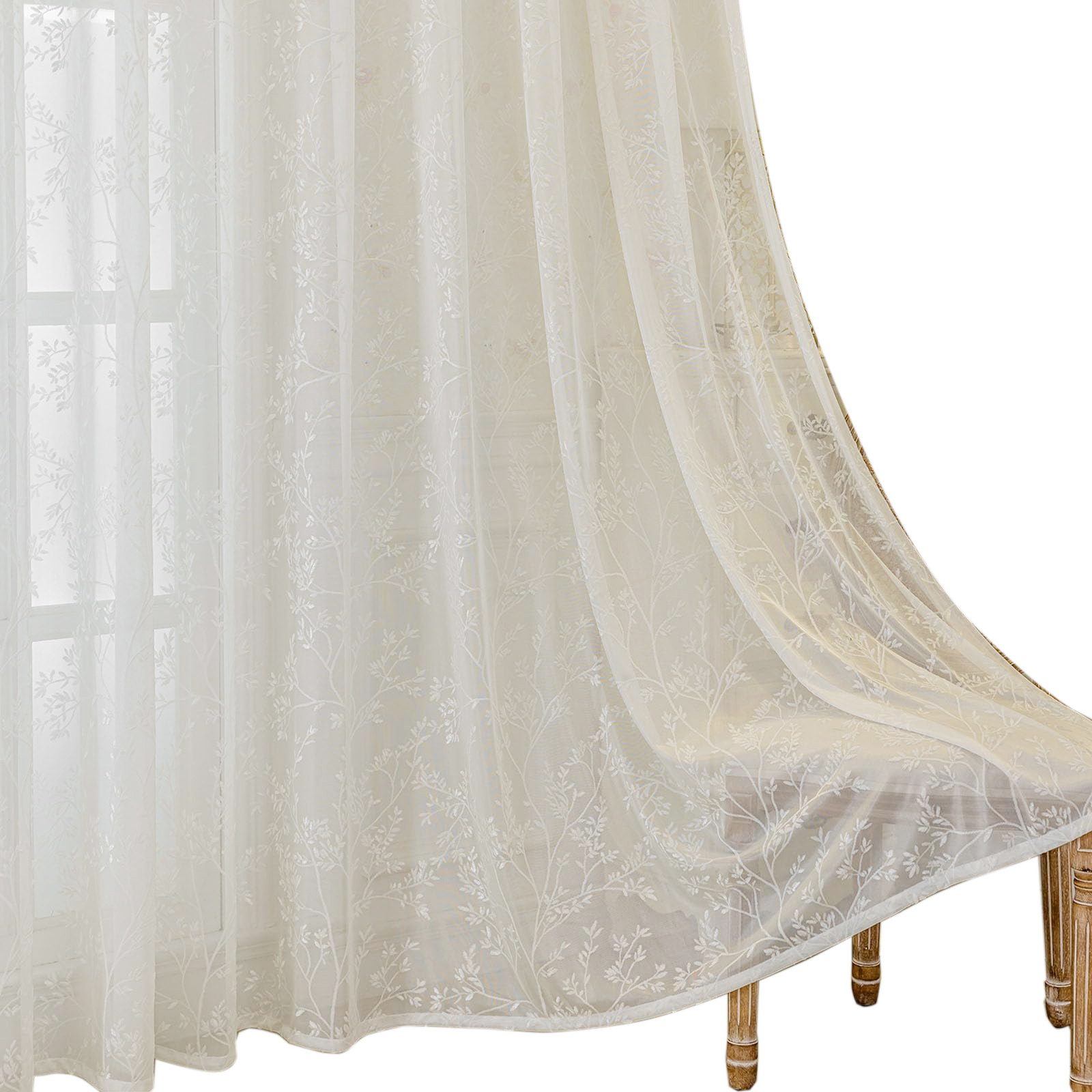 Agger Gardine Spitze Voile Gardinen,Jacquard-Vorhänge mit Metallösen 1 Artikel (1 St), Geeignet für Wohnzimmer/Schlafzimmer: Transparente Schiebegardinen