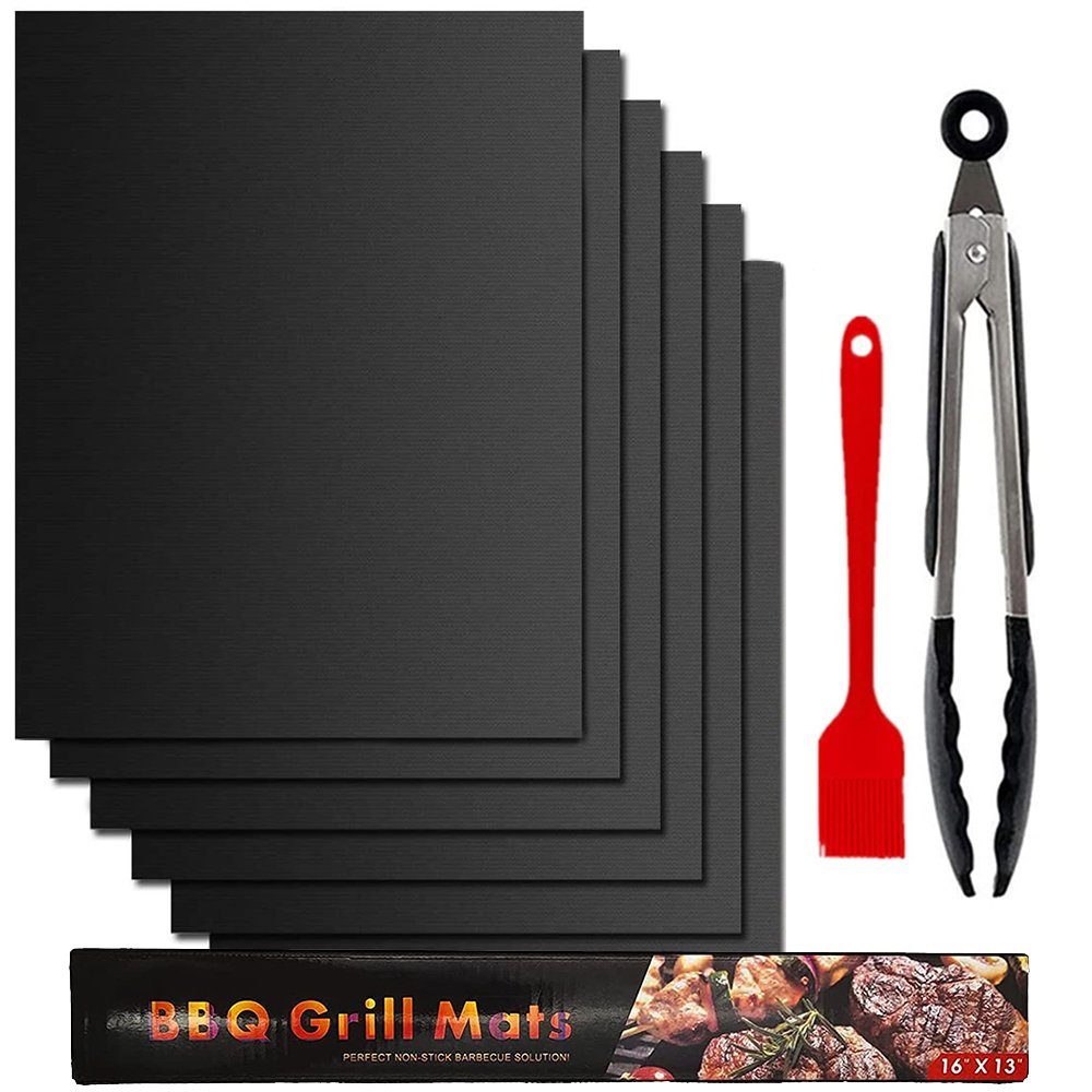 Grillmatten, Wiederverwendbar Grillmatte, Backmatte zggzerg Teflon 6er Antihaft BBQ Set