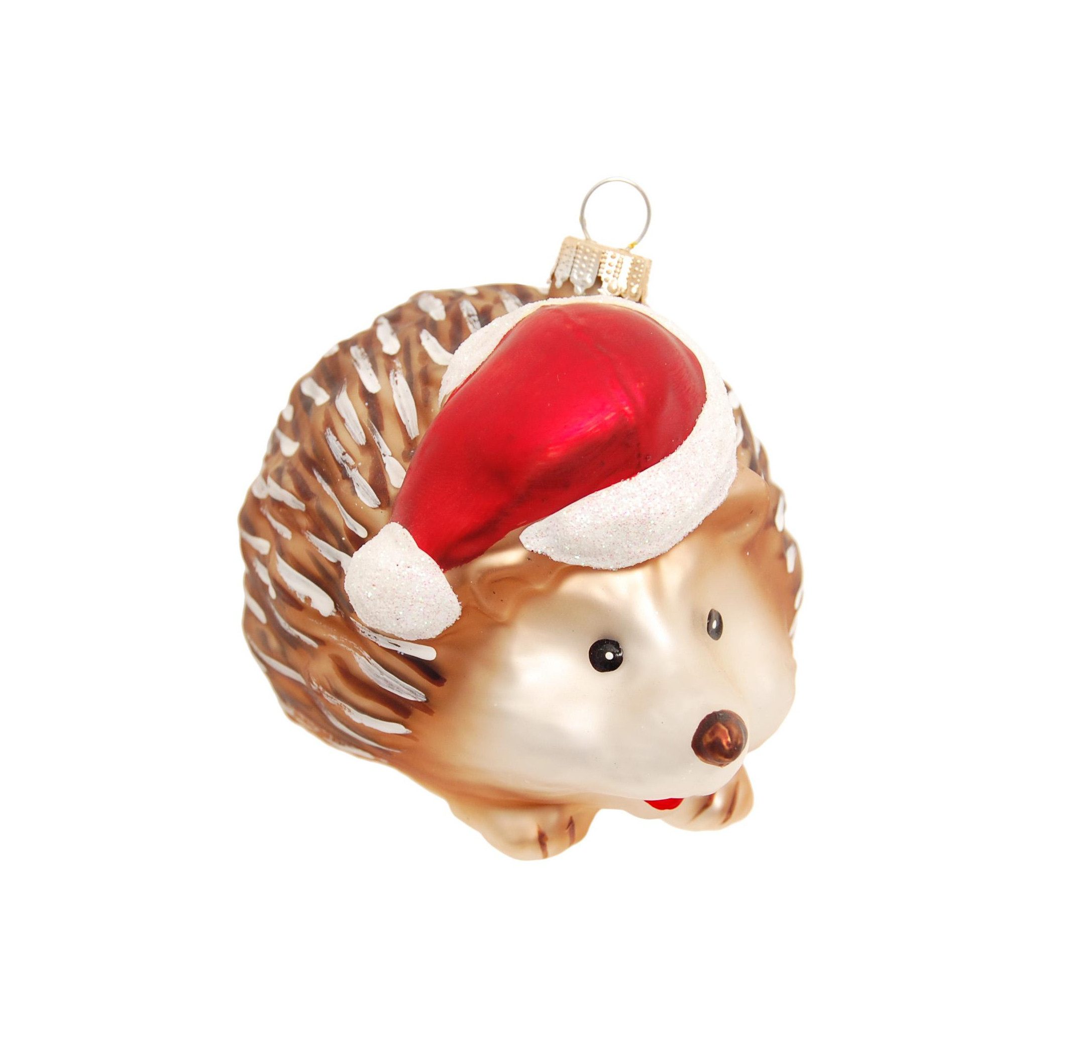 Krebs Glas Lauscha Christbaumschmuck Glasfigur - Igel mit Weihnachtsmütze - günstig online kaufen